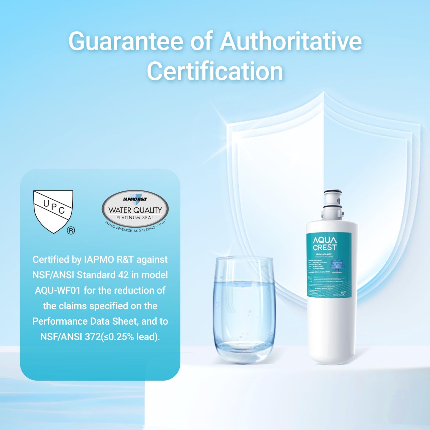 AQUACREST 3US-AF01, 3US-PF01 Under Sink Water Filter, Replacement for 3US-AF01, C-CS-FF, 3US-PF01, 3US-AS01, WHCF-SRC, WHCF-SUFC, WHCF-SUF, 3US-PS01, 3US-MAX-F01 (Pack of 2)