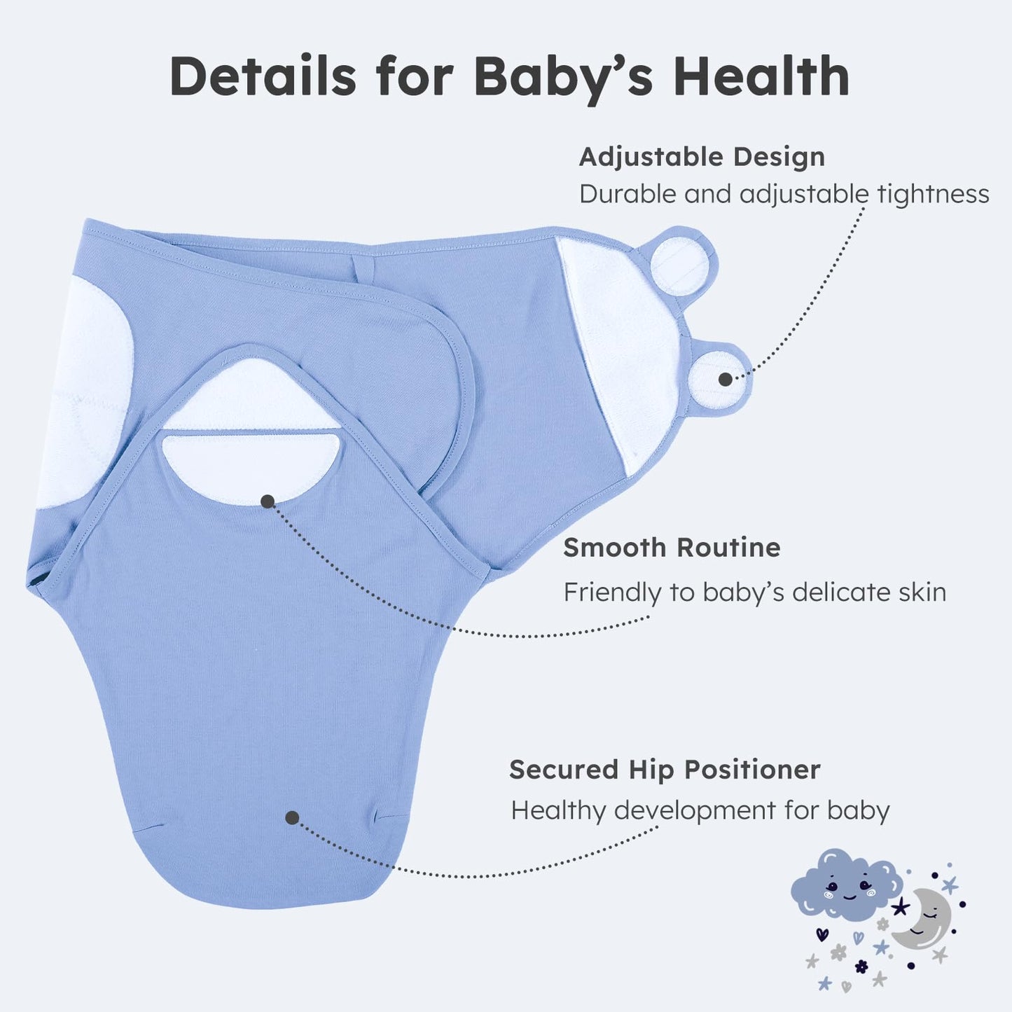 Yoofoss Baby Swaddles 0-3 Months 100% Organic Cotton Newborn Swaddle Blanket 3 Pack Tog 0.5 Adjustable Swaddle, Breathable Soft Swaddle Sack (Small)