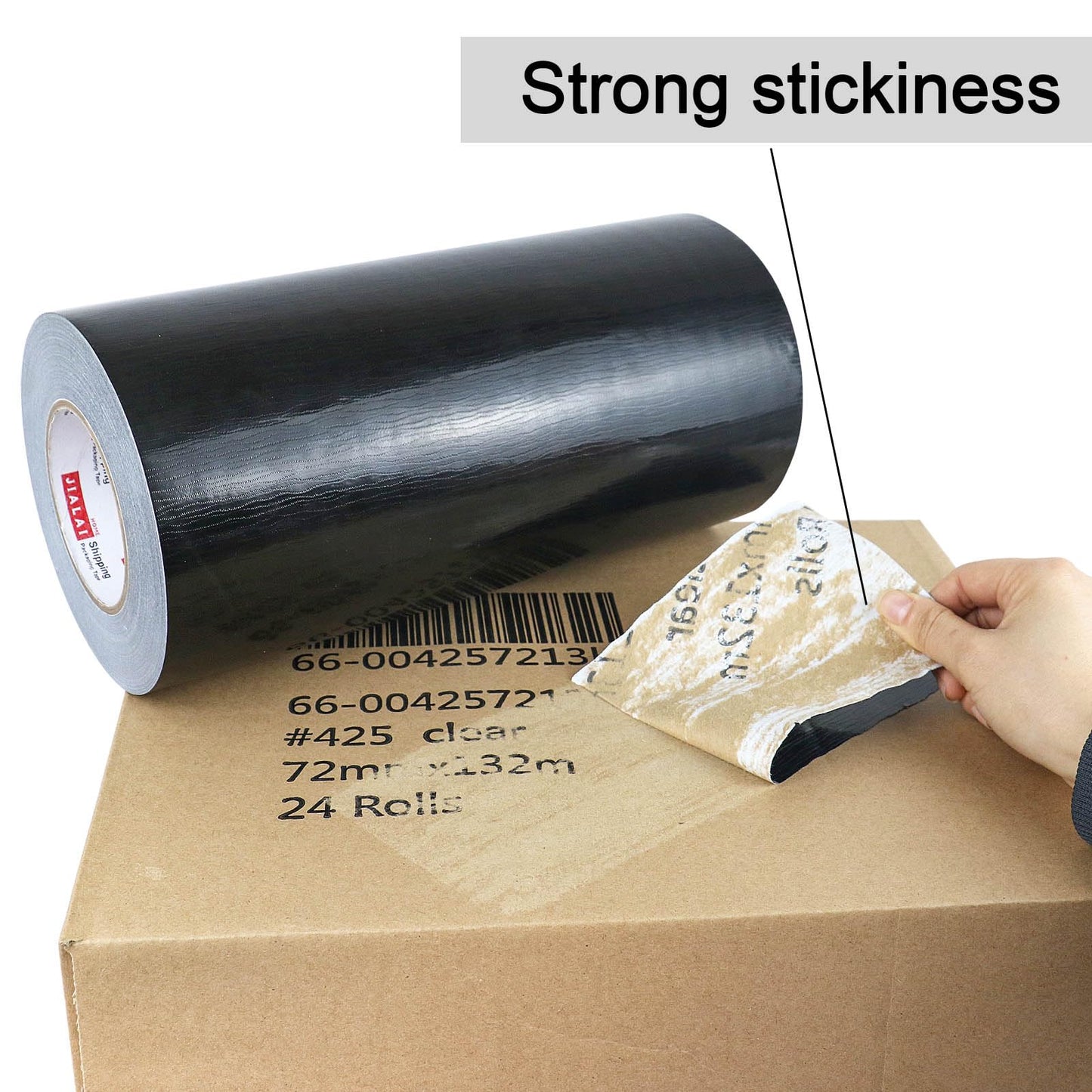 JIALAI HOME 12" Wide Adhesive Tape, Industrial Grade, 30 Yards(90 Feet), Wide Masking Tape, 9 Mil, Heavy Duty, Waterproof, Strong, Flexible, Residue Free, for Crafts and R12'' X 90 Feet,Black