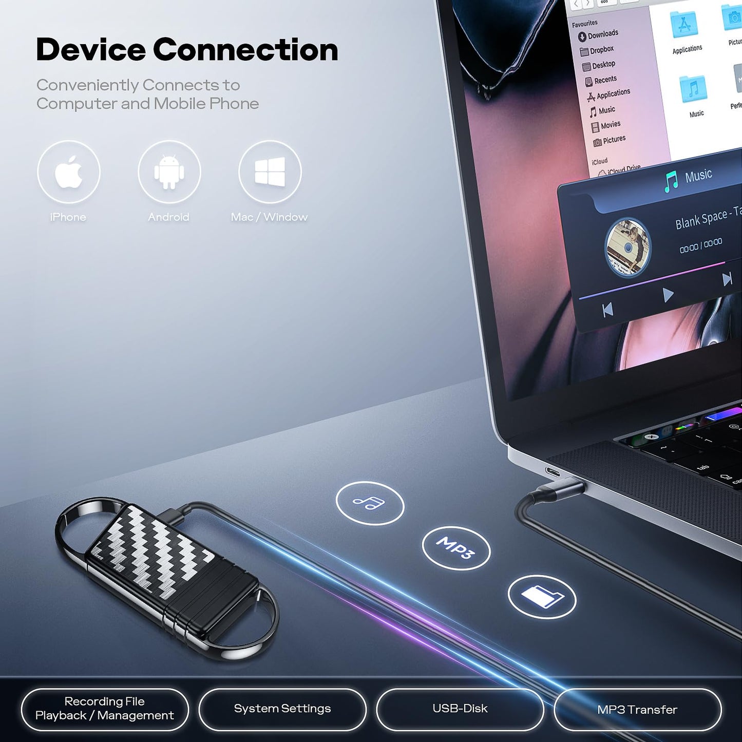 64GB (4800Hrs) Digital Voice Recorder - Voice Activated Recorder with Noise Reduction, Portable Recording Device Audio Recorder with Playback for Lectures Meetings Interviews Seminar Classroom