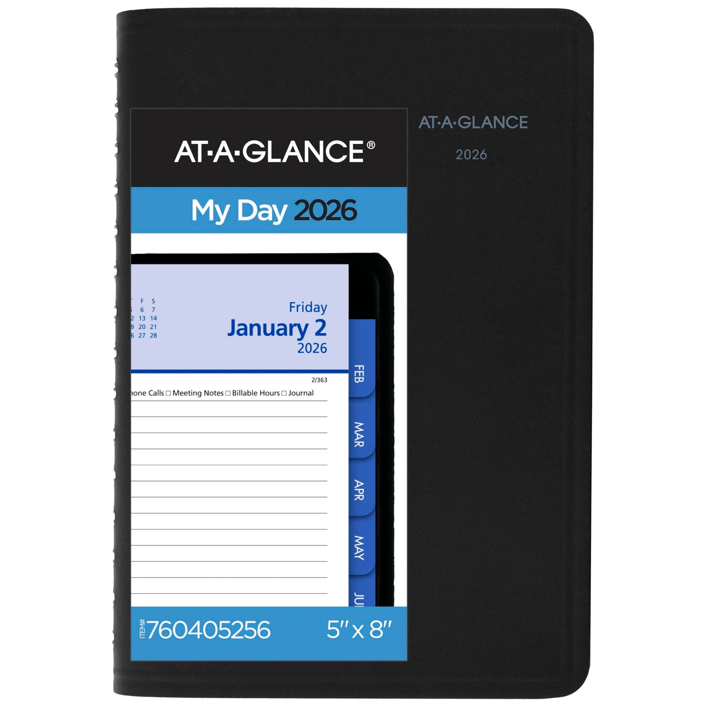 AT-A-GLANCE 2026 Appointment Book Planner, Daily & Monthly, 5" x 8", Small, QuickNotes, Black (76040526)