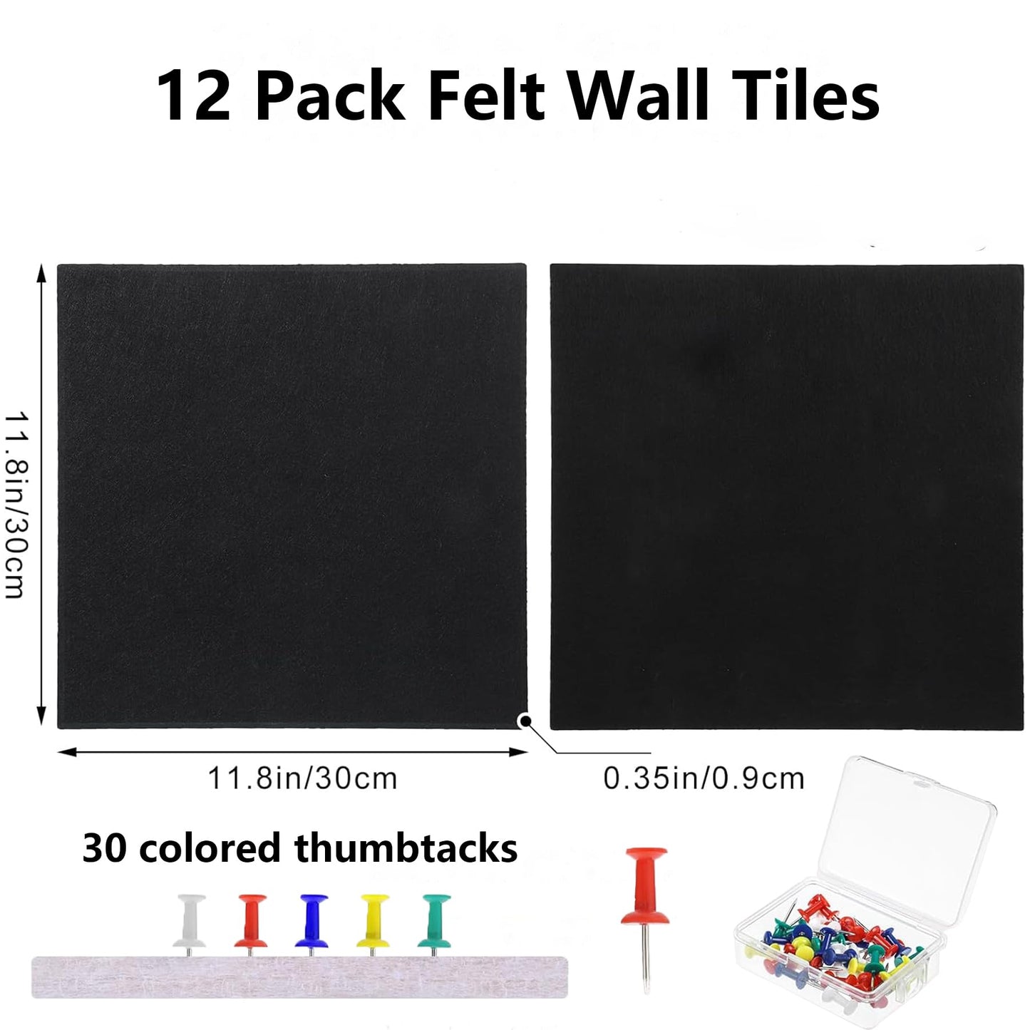 ZOXITY 12 Pack Large Cork Board Bulletin Board,Removable Felt Cork Board Tiles Wall Decoration Display Board with Pushpins for School, Home, Kitchen & Office Walls（48"×36"）