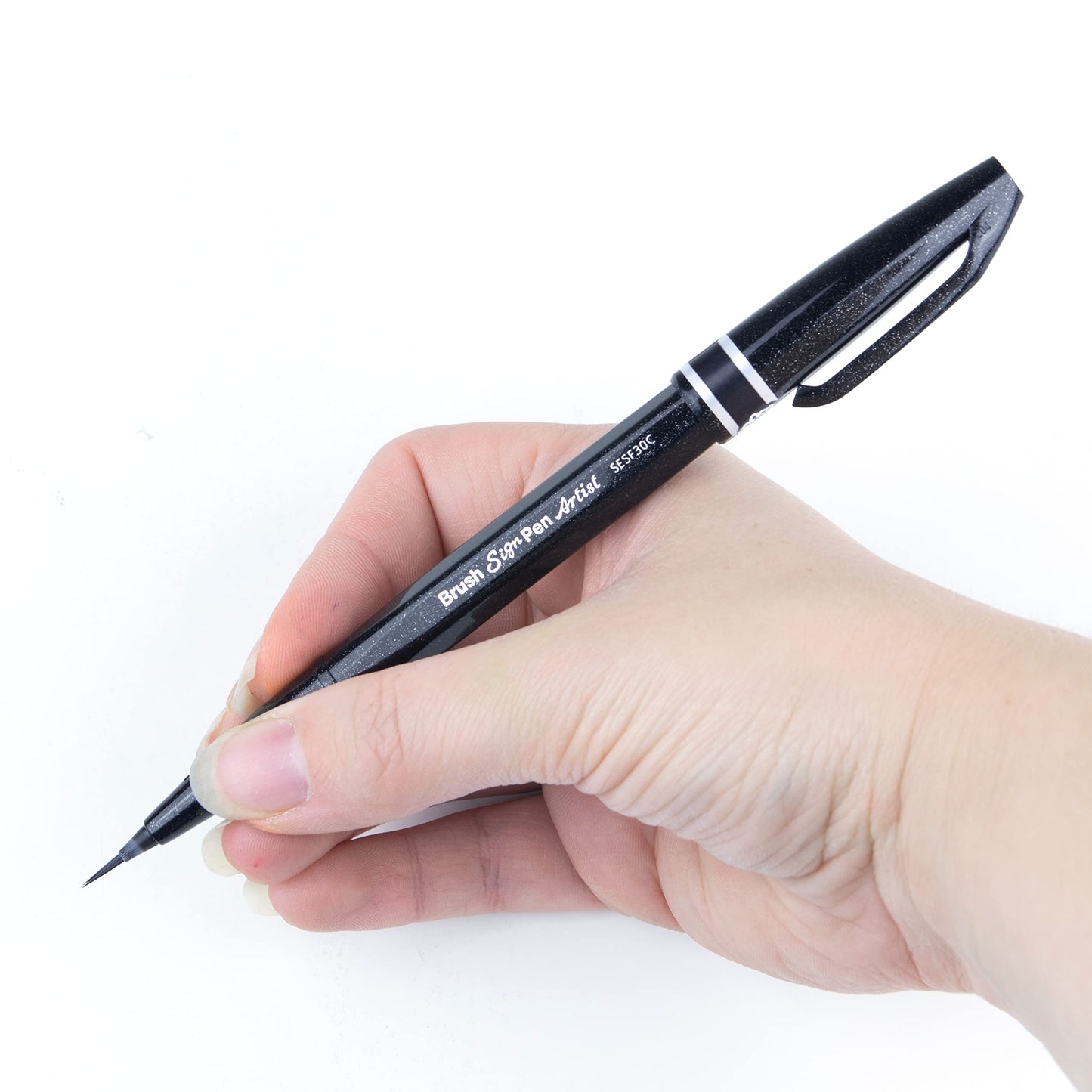 Pentel Arts Brush Sign Pen Artist, Ultra Fine Brush Tip, Ideal for Calligraphy, Illustration, Black Ink, SESF30C-A, Box of 12