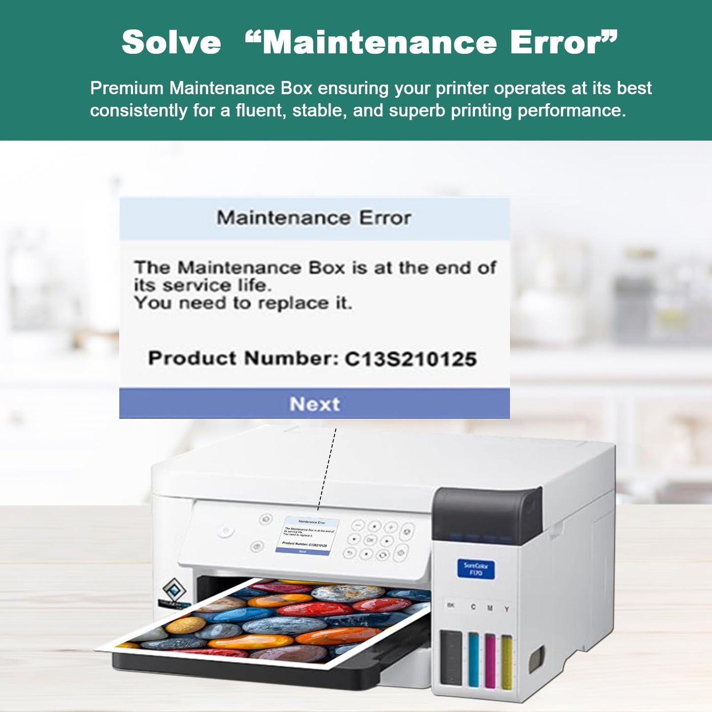 C13S210125 F170 Maintenance Box S210125 for Epson Surecolor SC-F170 SC-F100 SC-F130 SC-F160 Printer, (S210125 / S2101 / SC23MB Waste Ink Tank 2-Pack)