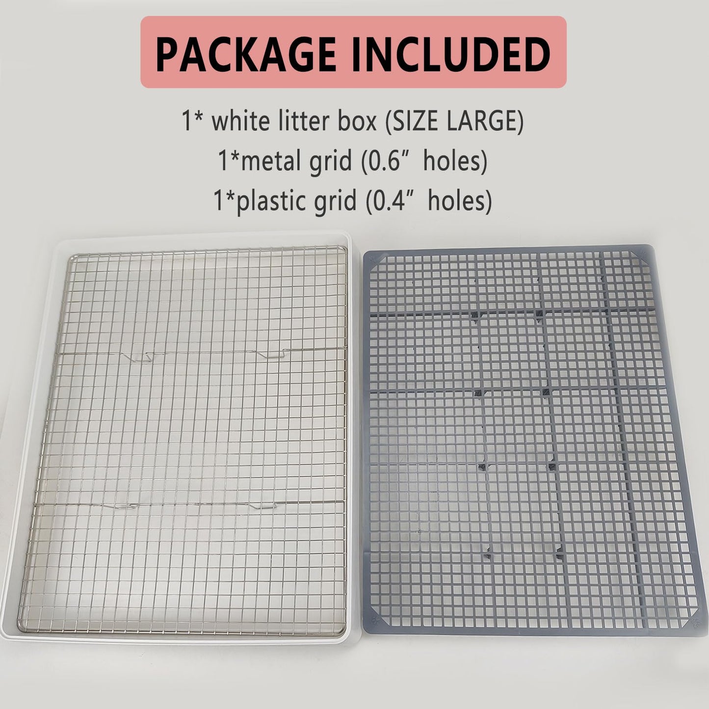 Extra Large Flemish Giant Rabbit Litter Box with Metal Grate, Bunny Toilet for Cage, Small Animal Potty Trainer