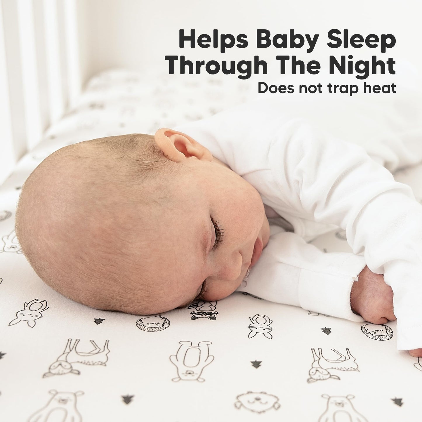 KeaBabies 2-Pack Organic Crib Sheets for Boys, Girls - Fitted Crib Mattress Sheet Neutral, Breathable Jersey Cotton Cover for Baby Bed, Toddler Mattress, Soft & Cute Prints (Woodland)