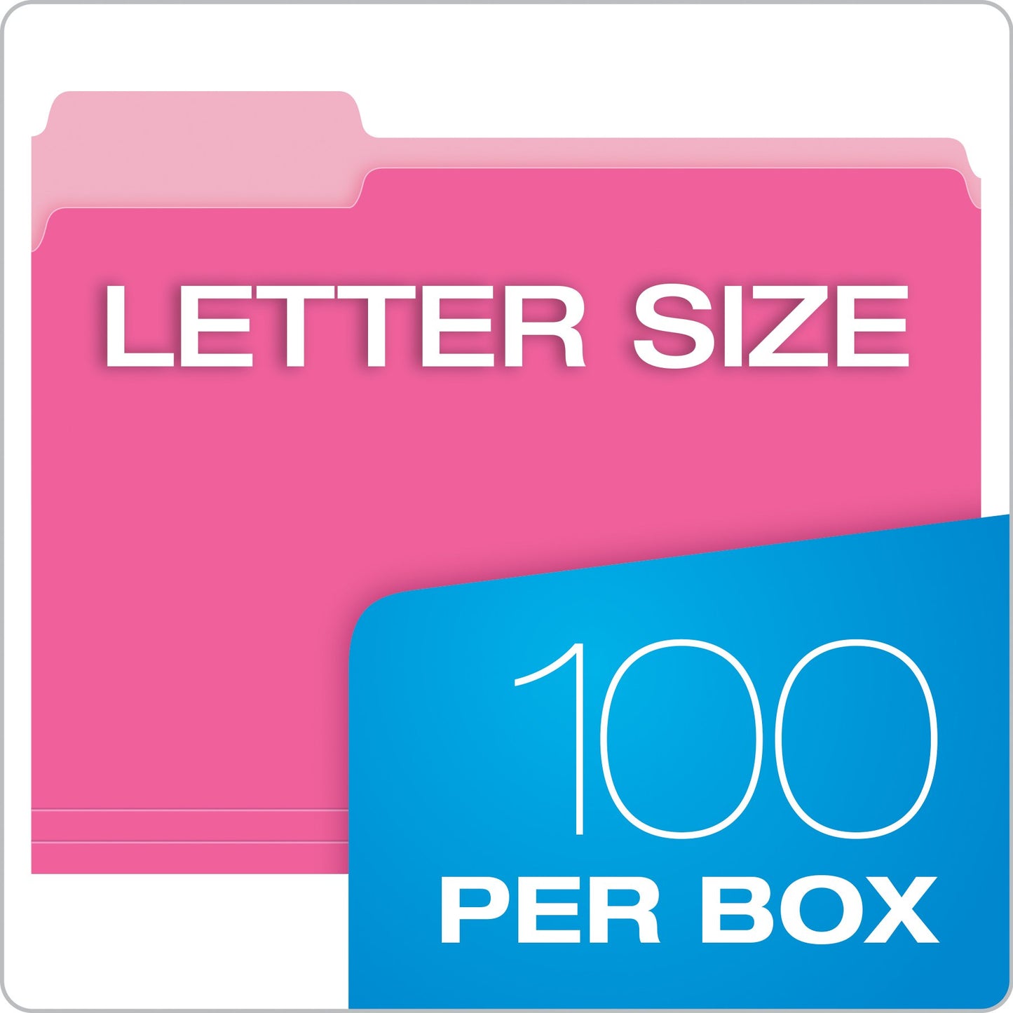 Pendaflex Two-Tone Color File Folders, Letter Size, 1/3 Cut, Pink, 100 per Box (152 1/3 PIN)