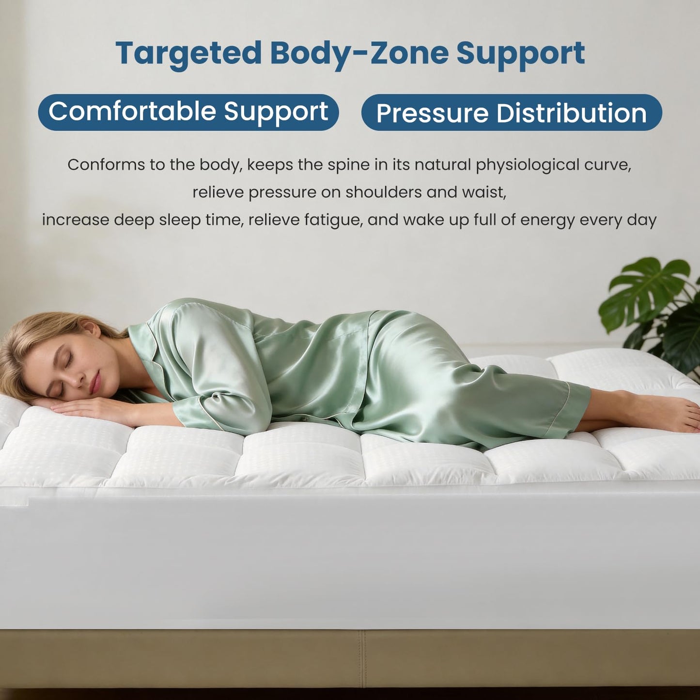 BaliChun Mattress Topper Queen Size Extra Thick Mattress Pad 400TC Cotton Top Cooling Soft Breathable Pillow Top Mattress Cover 8-21" Deep Pocket Fitted Mattress Protector (60x80 Inches, White)