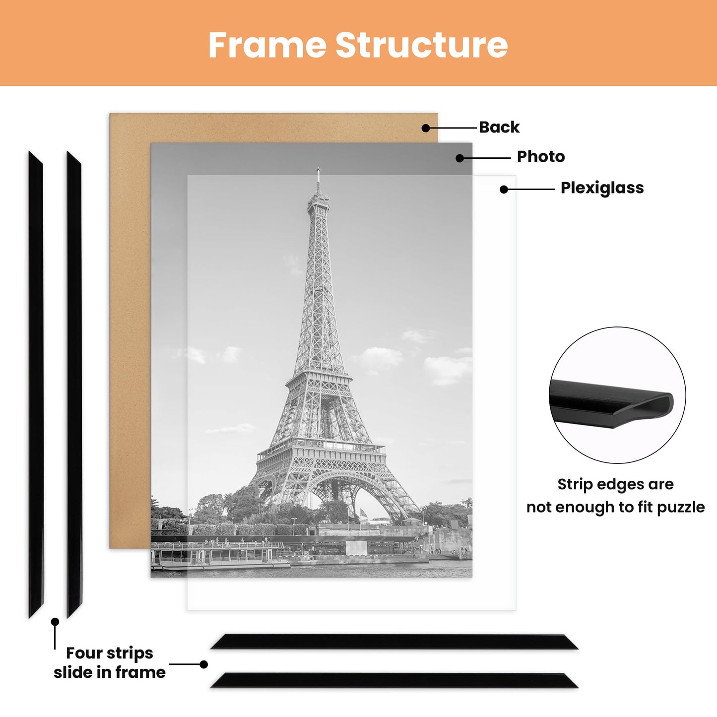 upsimples 16x24 Picture Frame Black 3 Pack, Large Picture Poster Frames 16 x 24 for Horizontal or Vertical Wall Mounting, Scratch-Proof Wall Gallery Photo