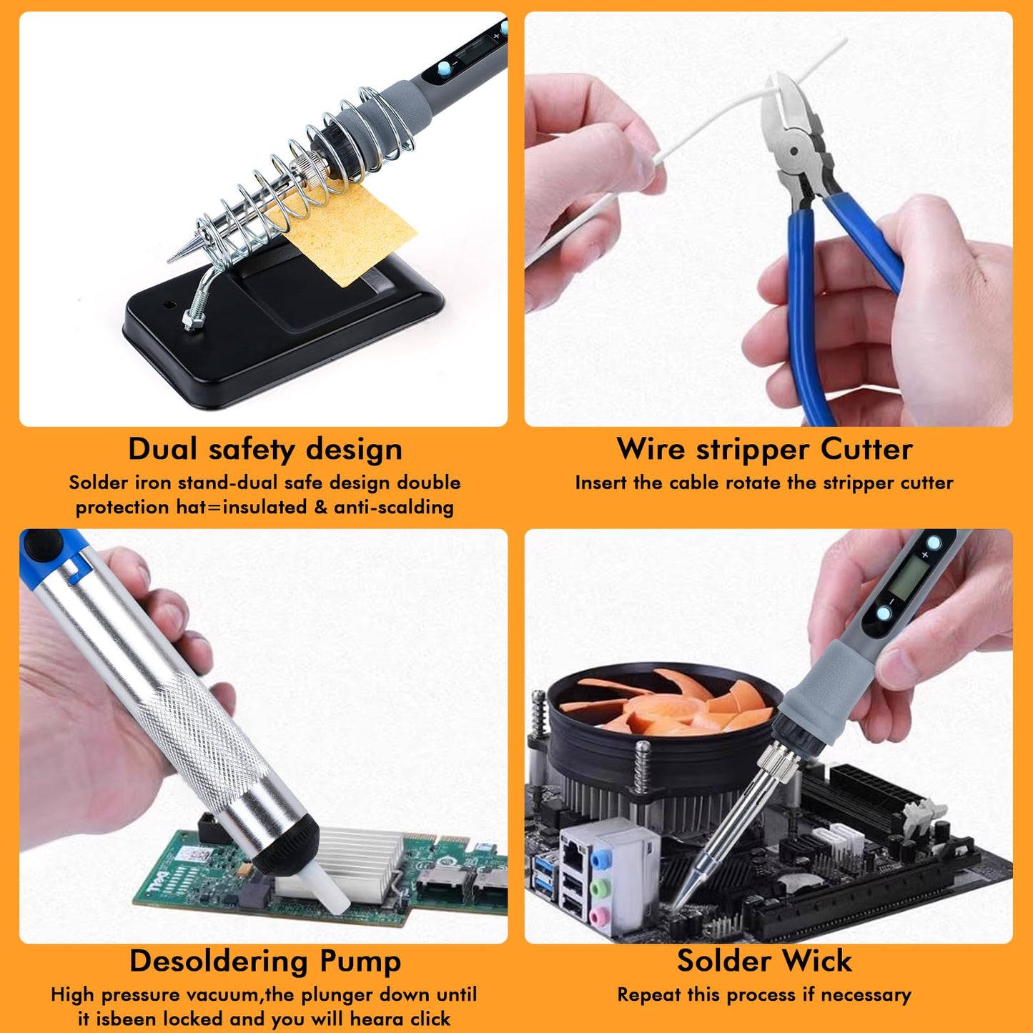 Oubit Soldering Iron Kit with Digital Multimeter, 80W LCD Fasting Heating (180-480°C) Soldering Welding Iron Tools with ON-Off Switch, 5*Soldering Iron | Tips 8-in-1 Screwdriver | Stand