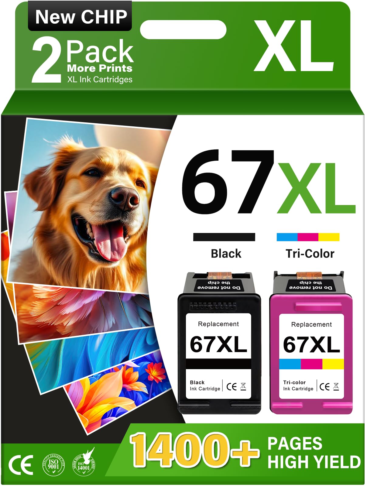 TOKYOINK 67XL Ink Cartridges Compatible for HP67 HP Ink 67 Black/Color Combo Pack Compatible for DeskJet 2855e 2827e 2800e 4255e 2755e 2700e 2852e 2700 4155e 2734e 4227e Envy 6000 6055e 6400 Printer