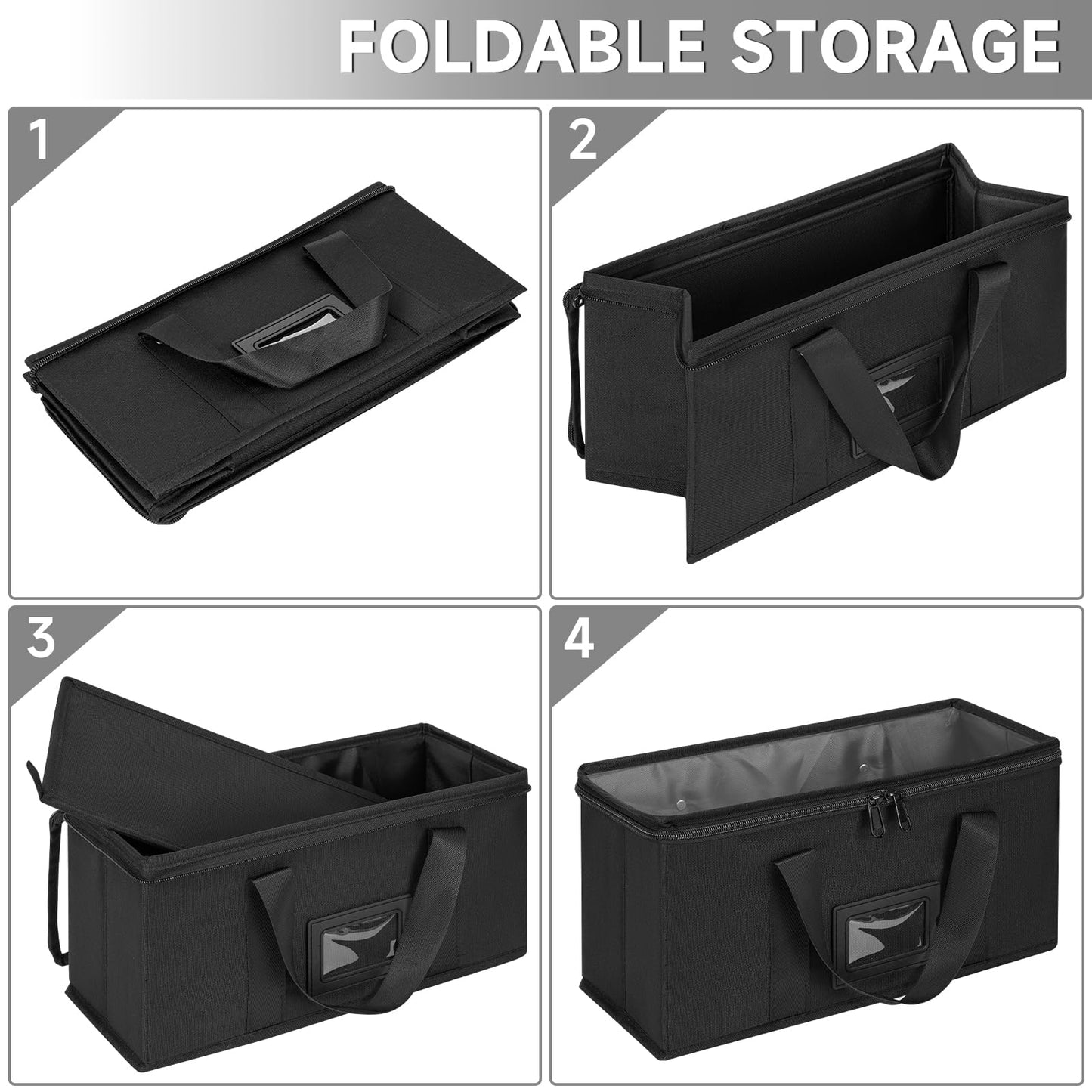 4 Pack CD Storage Boxes, TORIBIO CD Case Holder Organizer with Clear PVC Lid and Index Labels- 13.4"x 6.3"x 5.5" CDs Storage Holder Bags, Each Hold up to 31 CDs Jewel Cases or 170 Discs