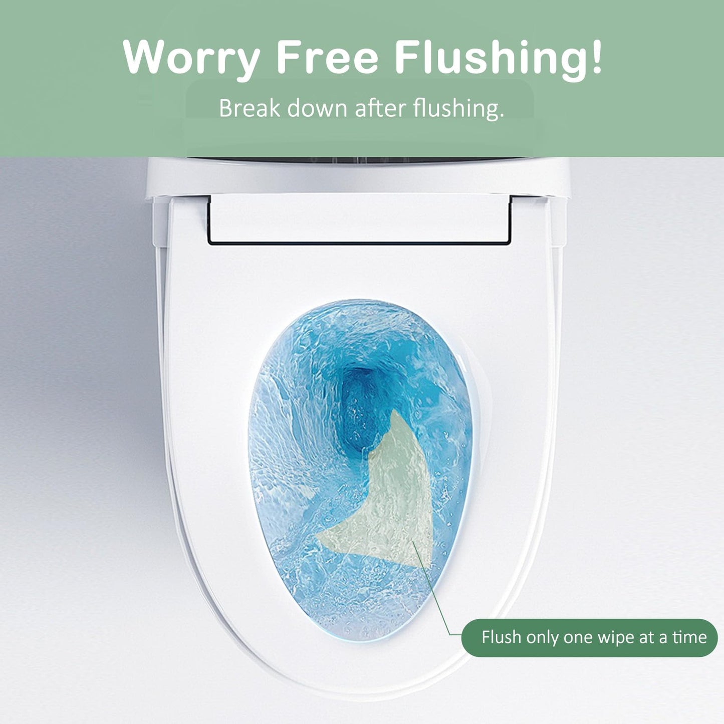 QingYa Bamboo Flushable Wipes,Septic Safe,Soft, Soothing Botanicals & Aloe, Unscented,Eco Friendly, Natural Brown Bamboo-Pulp Based Flusable Wipes for Women/Kids/Adults 360Count (6 Packs of 60)