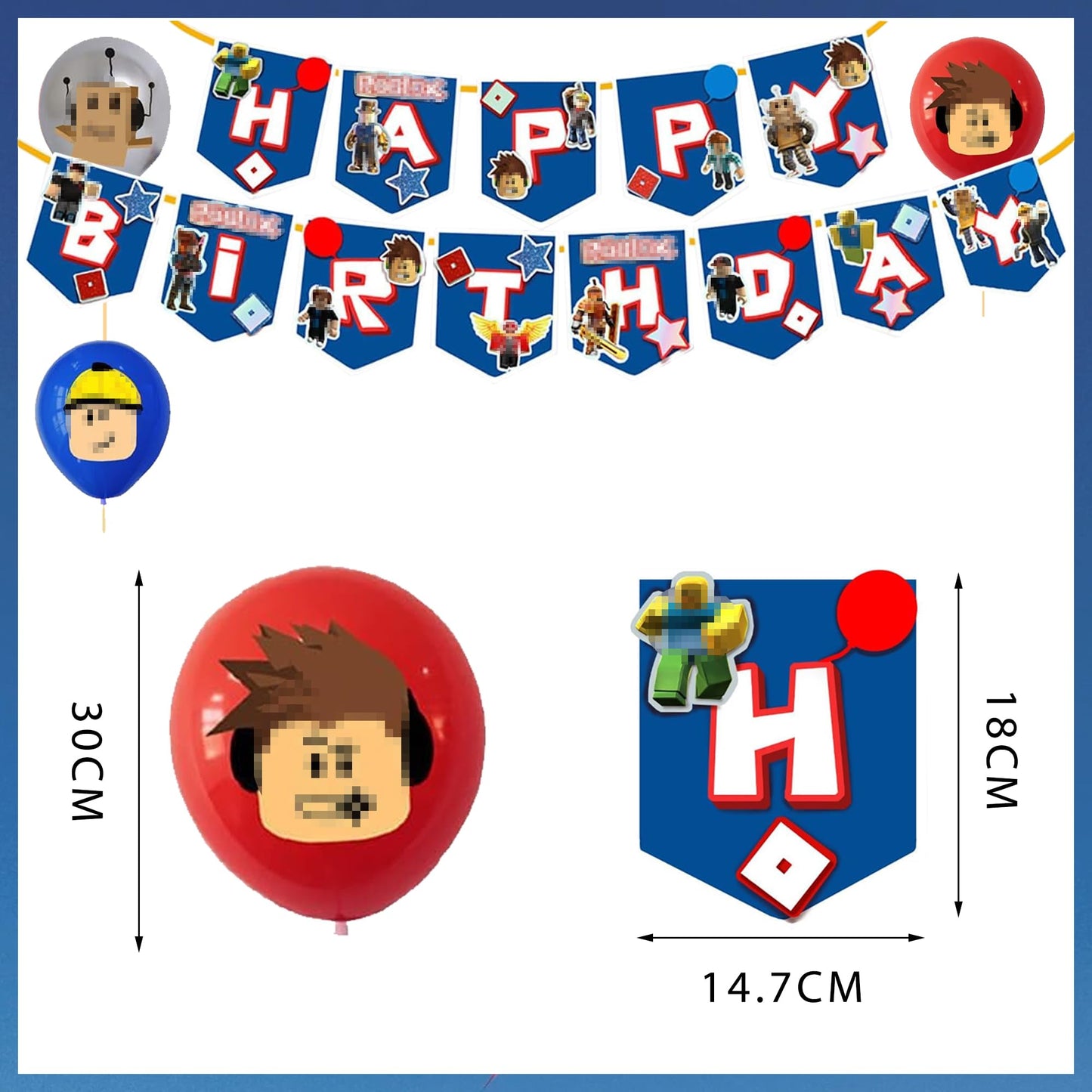 Birthday Party Decorations, Cartoon Theme Party Supplies, Including Happy Birthday Banner, Balloons, Cake & Party Decorations, 40 Pcs