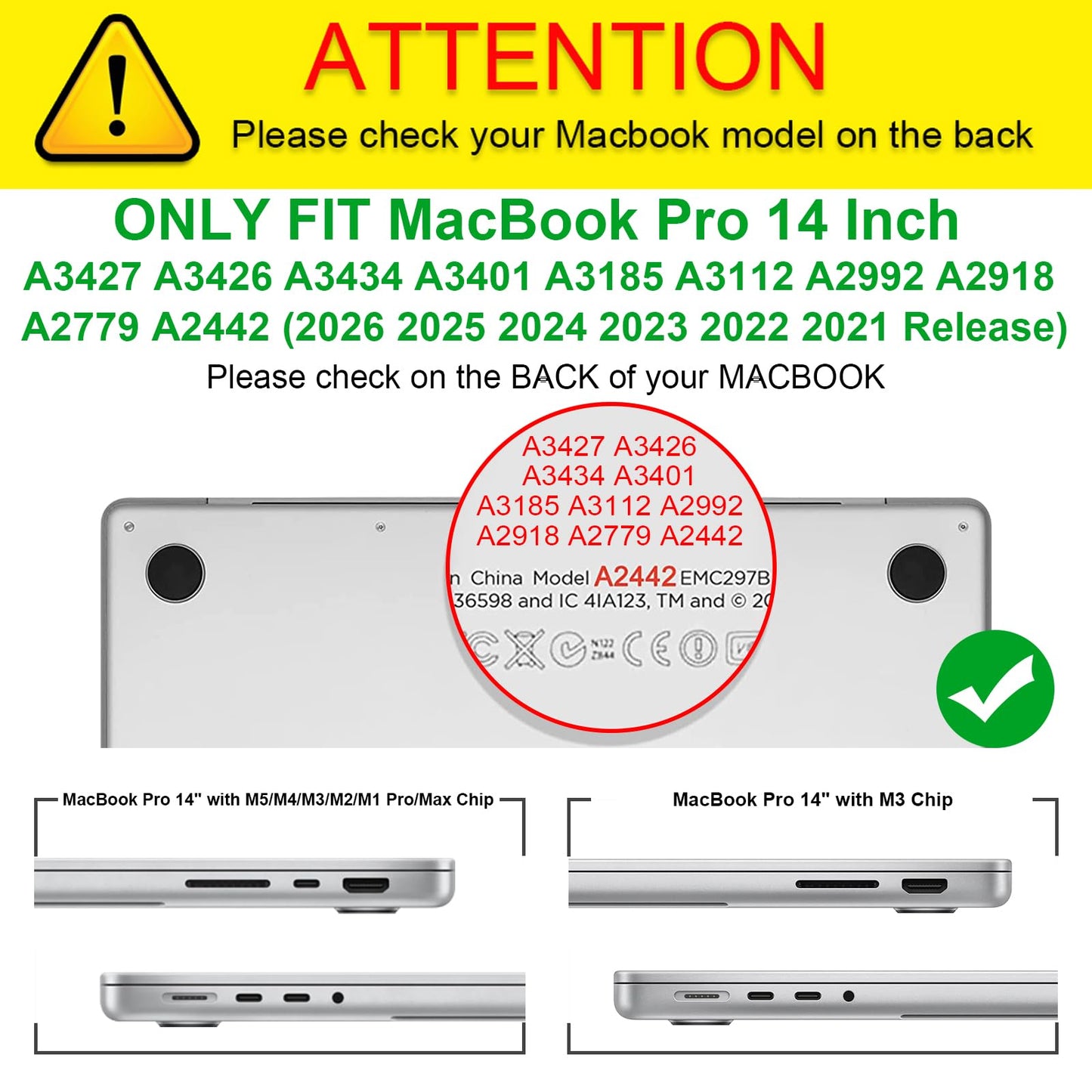 Fintie Case for MacBook Pro 14 Inch A3426 A3427 A3434 A3401 A3185 A3112 A2992 A2918 A2779 A2442 with M5 M4 M3 M2 M1 Chip (2021-2026) - Heavy Duty Rugged Hard Shell Cover, Clear