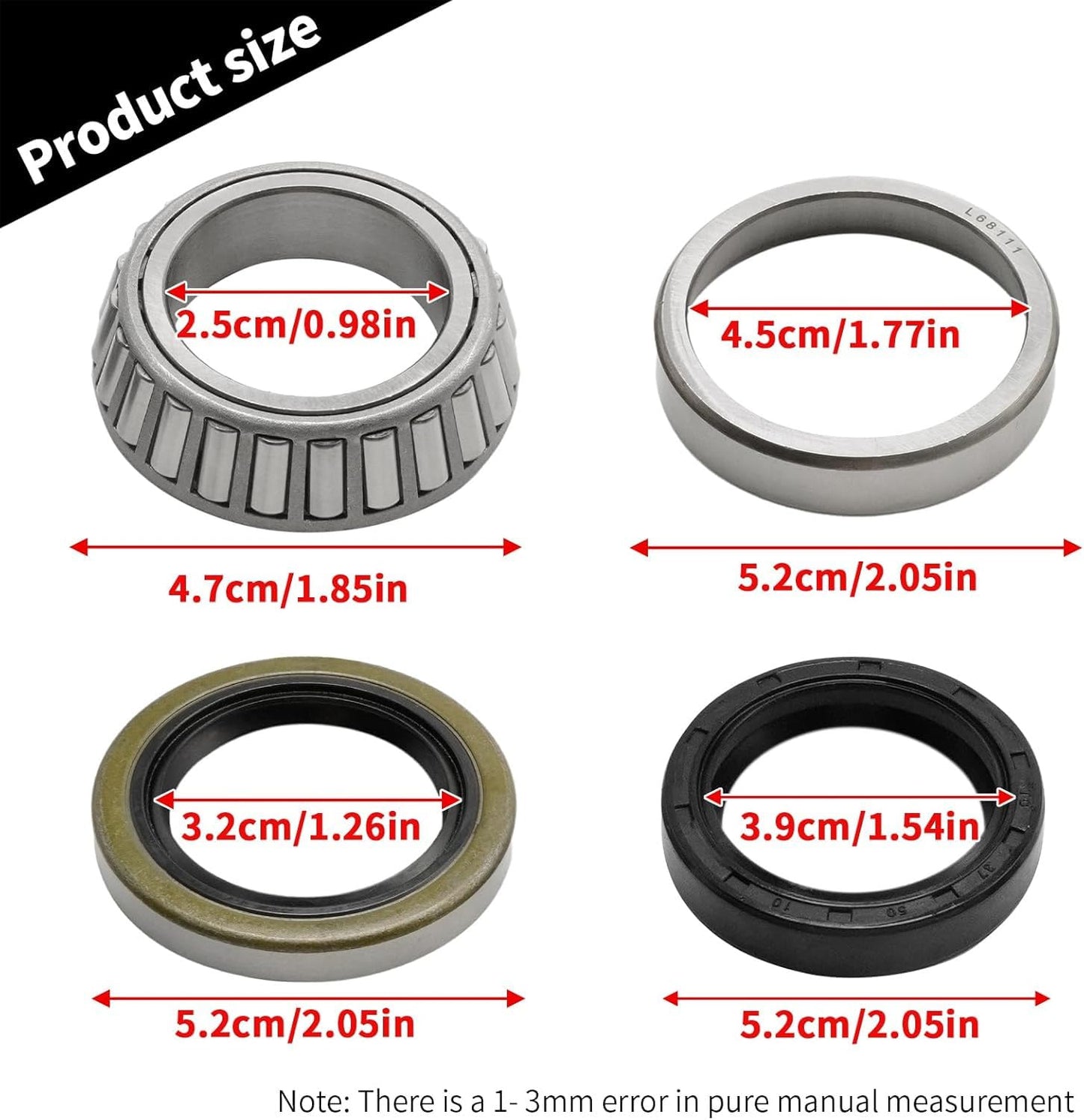 Anxingo Set of 2 Trailer Wheel Hub Bearings Kit L68149 L44649 Boat Trailer Axle Hub Bearing Kit Replacement for 3500 1.719 inch 84 Spindle