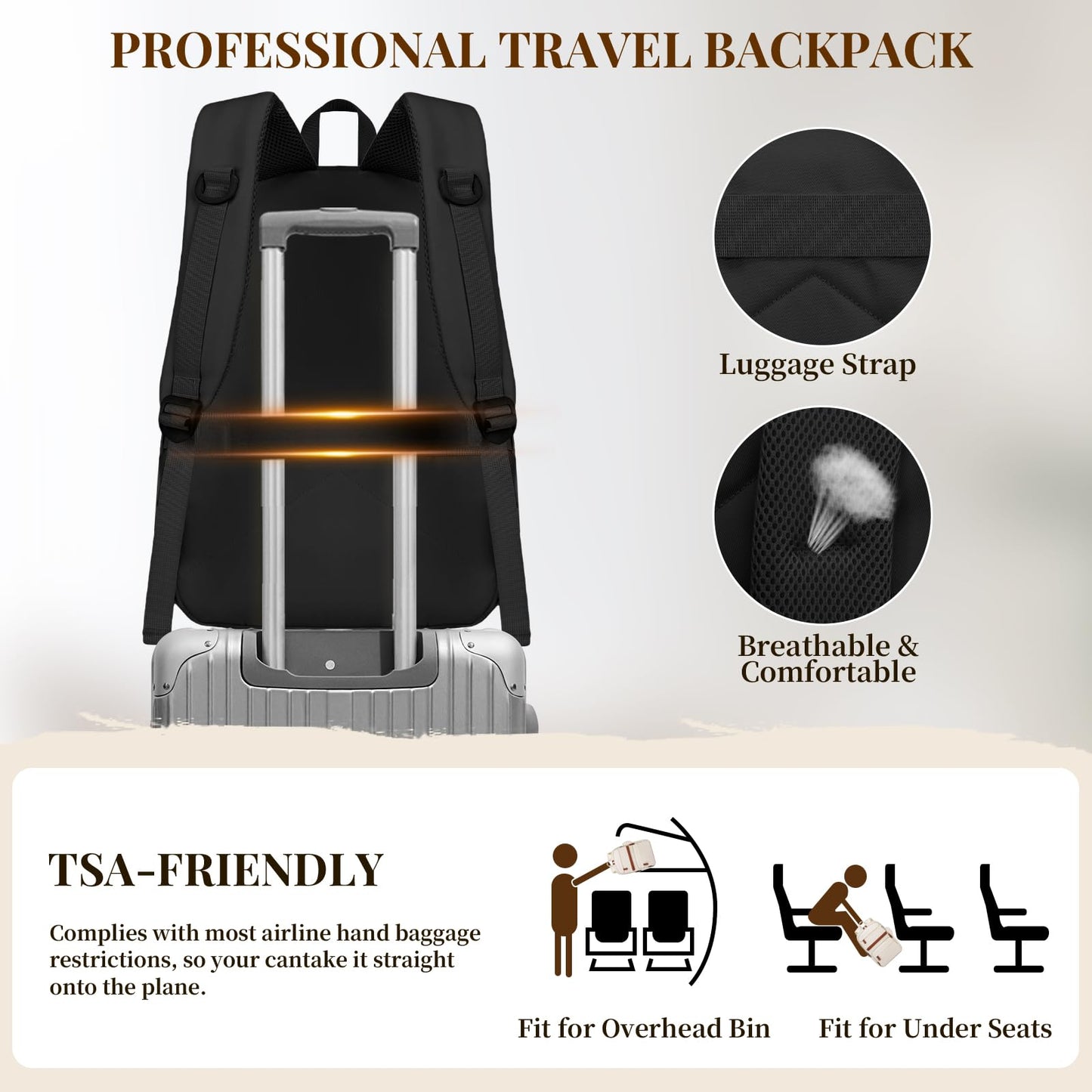 Laptop Backpack for Women 15.6 Inch Travel College Bookbag for Women Large Quilted Business Work Backpack for Women with Detachable Bag Stylish Lightweight Teacher Nurse Computer Bag for Office Casual