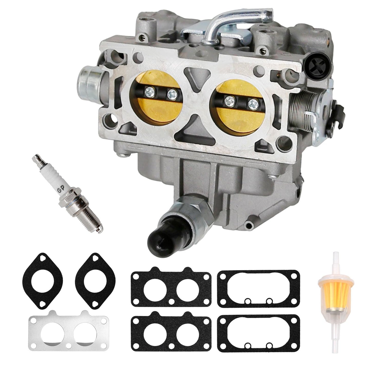 laffoonparts 16100-Z9E-033 Carburetor Kit Replacement for Honda GX630 GX630R GX630RH GX660 GX690 GX690RV Twin Cylinder Engines w/Oil Filter Spark Plug