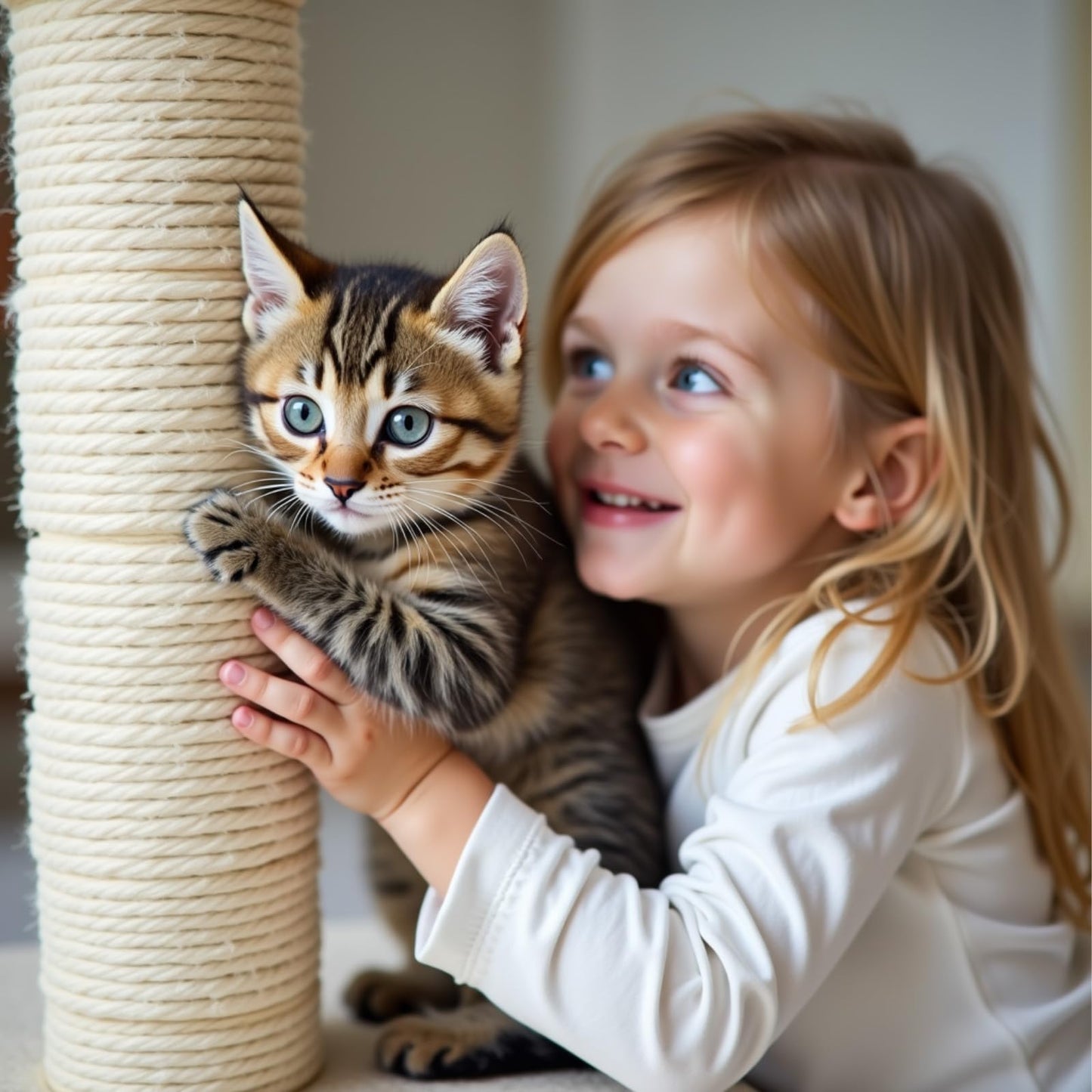 PowerKing Thick Natural Sisal Replacement Scratching Post,15.7" Length, 4.5" Thick, 2Pcs M8 Cat Scratch Post Refill Poles, Ideal for Refurbishment, Includes Screws (White)