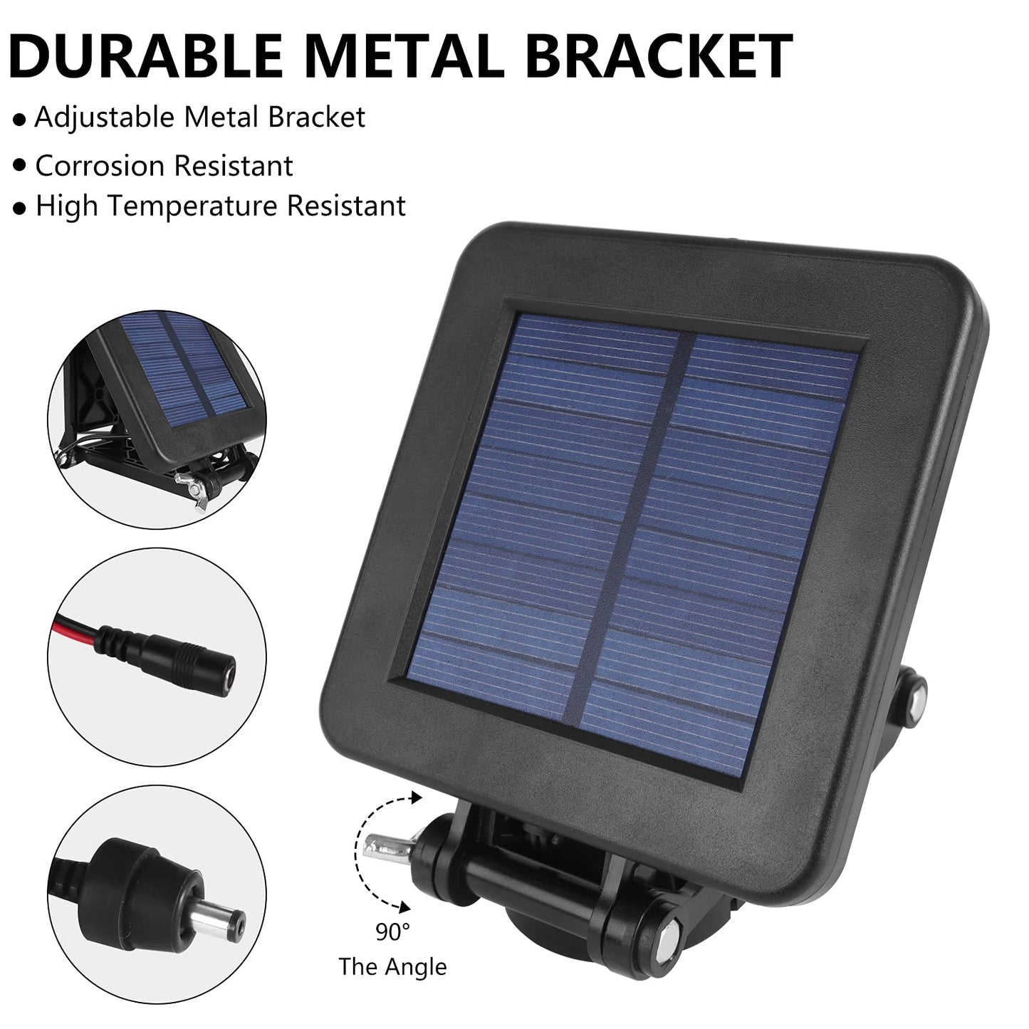 Solar Panel for Deer Feeder - 6V Solar Panel Waterproof Small Solar Battery Charger Maintainer with an Adjustable Bracket and Alligator Clip for 6 Volt Rechargeable Batteries