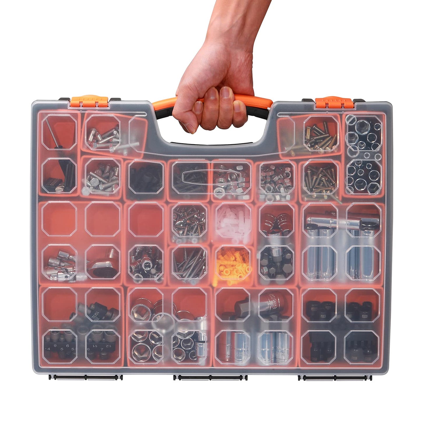 EMENTOL 3PCS Multi-Purpose Portable Organizer Box Set with 72-Removable Compartments, 3 Pieces Professional Boxes with Dimension 16.2"L*13"W*2.3"H