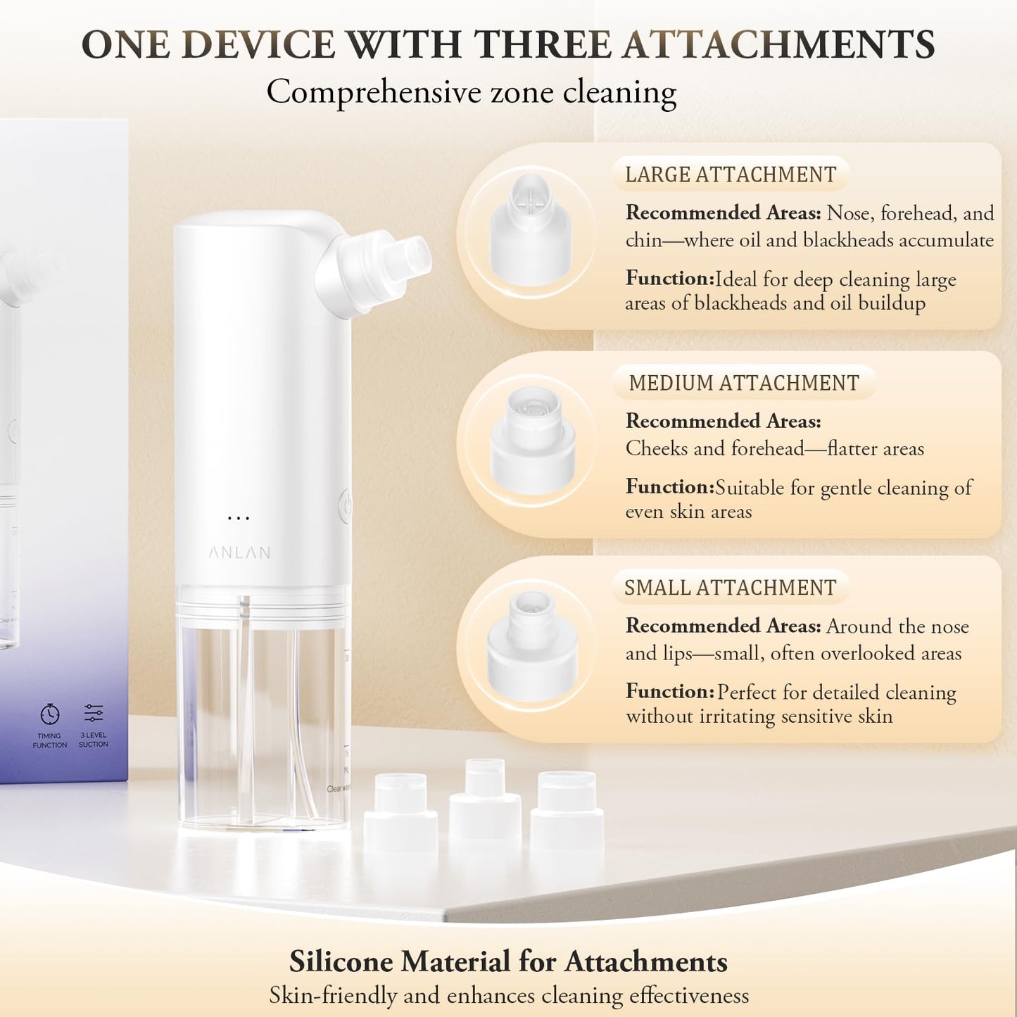 Blackhead Remover Pore Vacuum, Facial Pore Cleaner, Deep Cleansing & Rejuvenation with 2-in-1 Visible Water Tank (Wastewater Separation), Microbubble Blackhead Extractor, 3 Adjustable Suction Levels