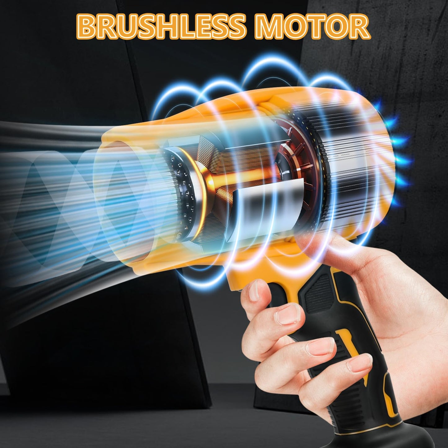 Cordless Turbo Jet Fan for DeWalt 20V Battery, 30000RPM Compressed Air Duster, Brushless Jet Fan for Leaf Blower Cleaning