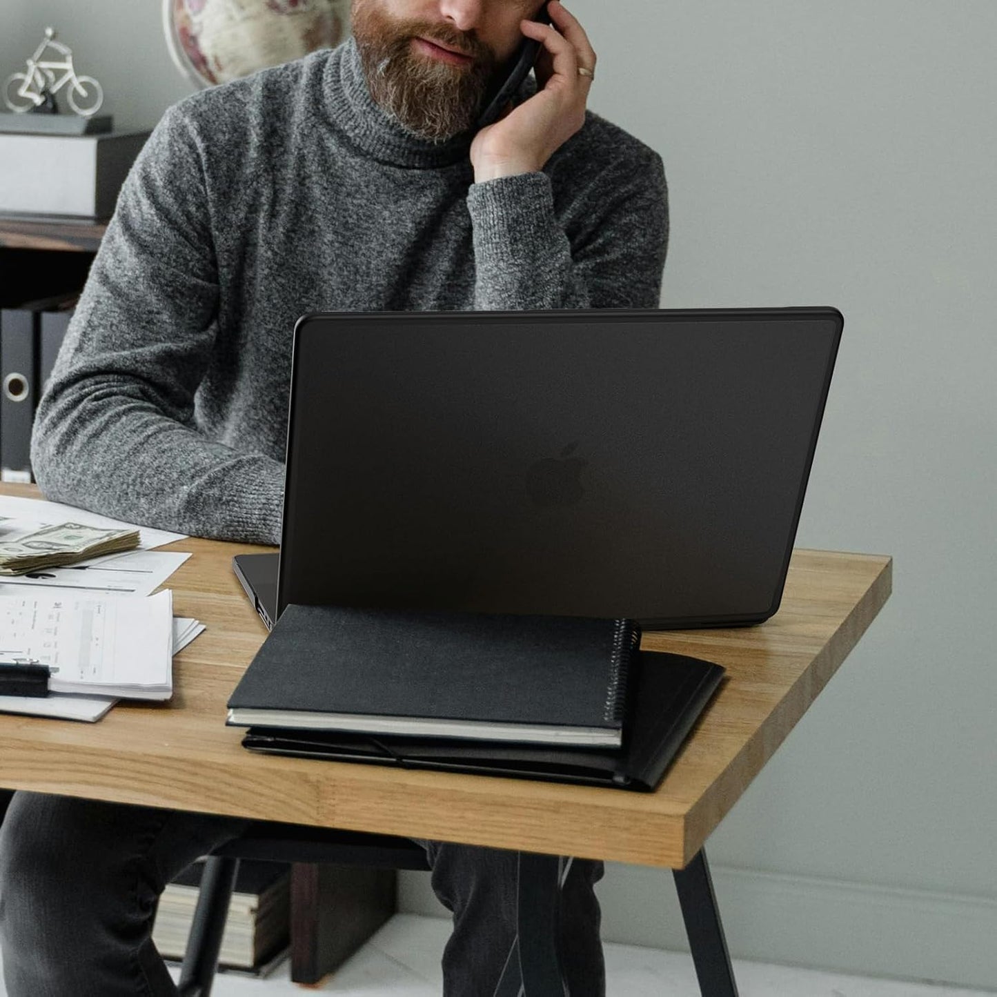 BlueSwan Compatible with MacBook Pro 16 inch Anti-Cracking Hard Shell Case, M4 M3 M2 M1 2025 2024-2021 Pro/Max A3403 A3186 A2991 A2780 A2485, Anti-Fingerprint Soft TPU Bumper, Frosted Black