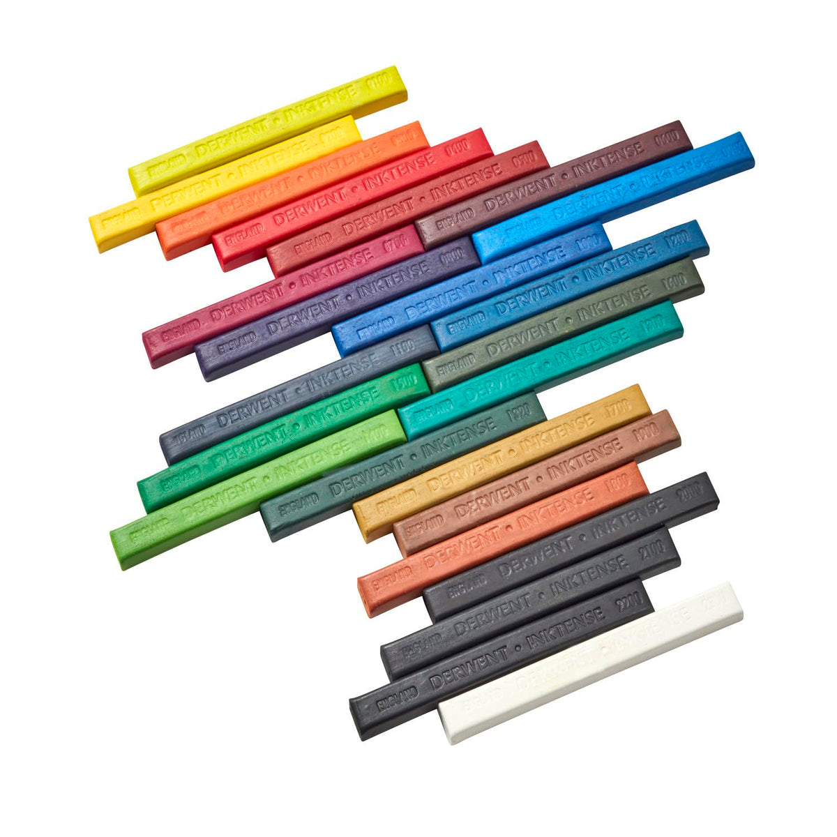 Derwent Inktense Blocks 24 Tin, Set of 24, 8mm Block, Soft Texture, Watersoluble, Ideal for Watercolour, Drawing, colouring, Crafts and Painting on Paper and Fabric, Professional Quality (2300443)