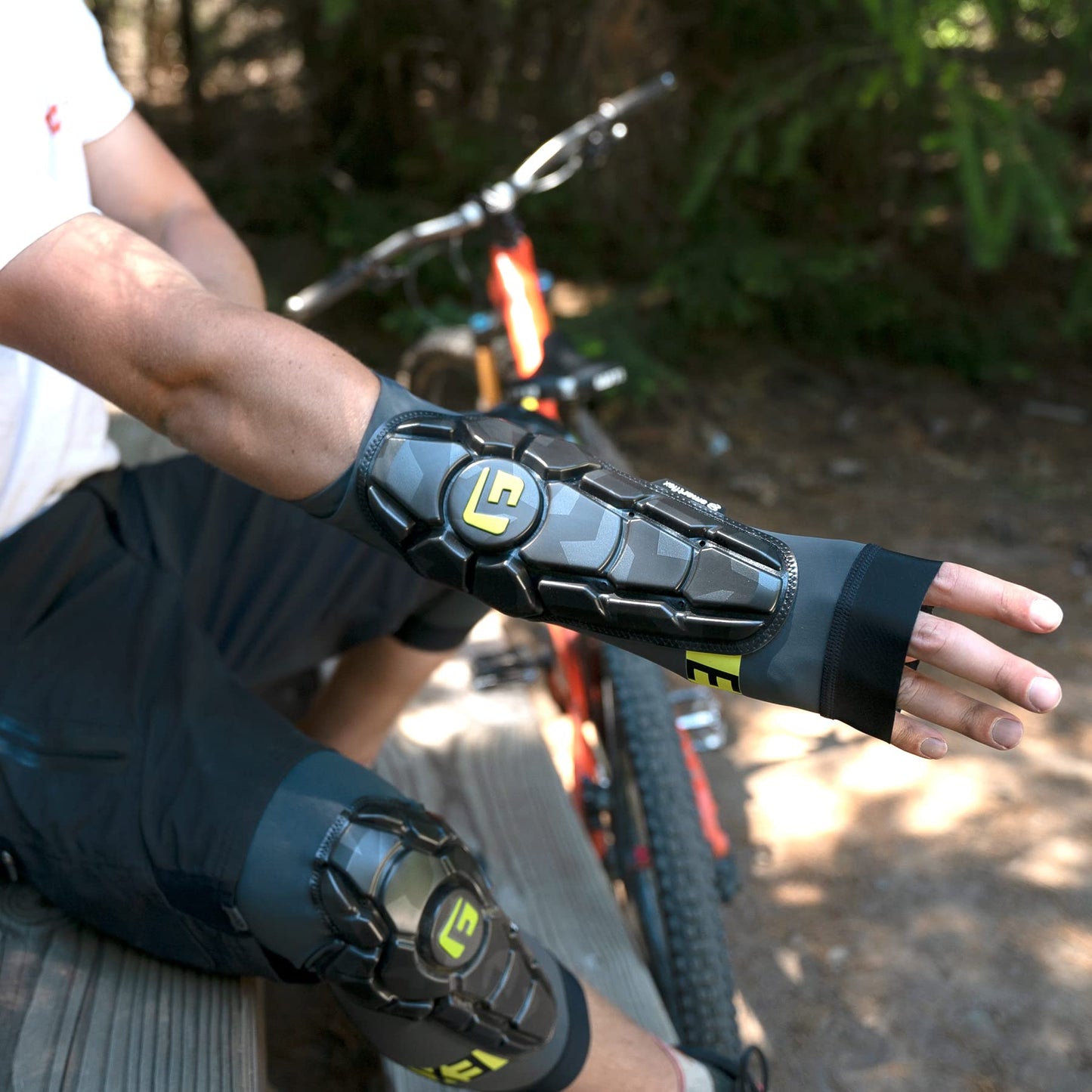 G-Form Pro-X3 Elbow Guards - Mountain Biking Elbow Guards for Athletes - Comfortable & Breathable Elbow Pads for Biking - Elbow Guards for Riding & Other Sports - Black, Youth L/XL