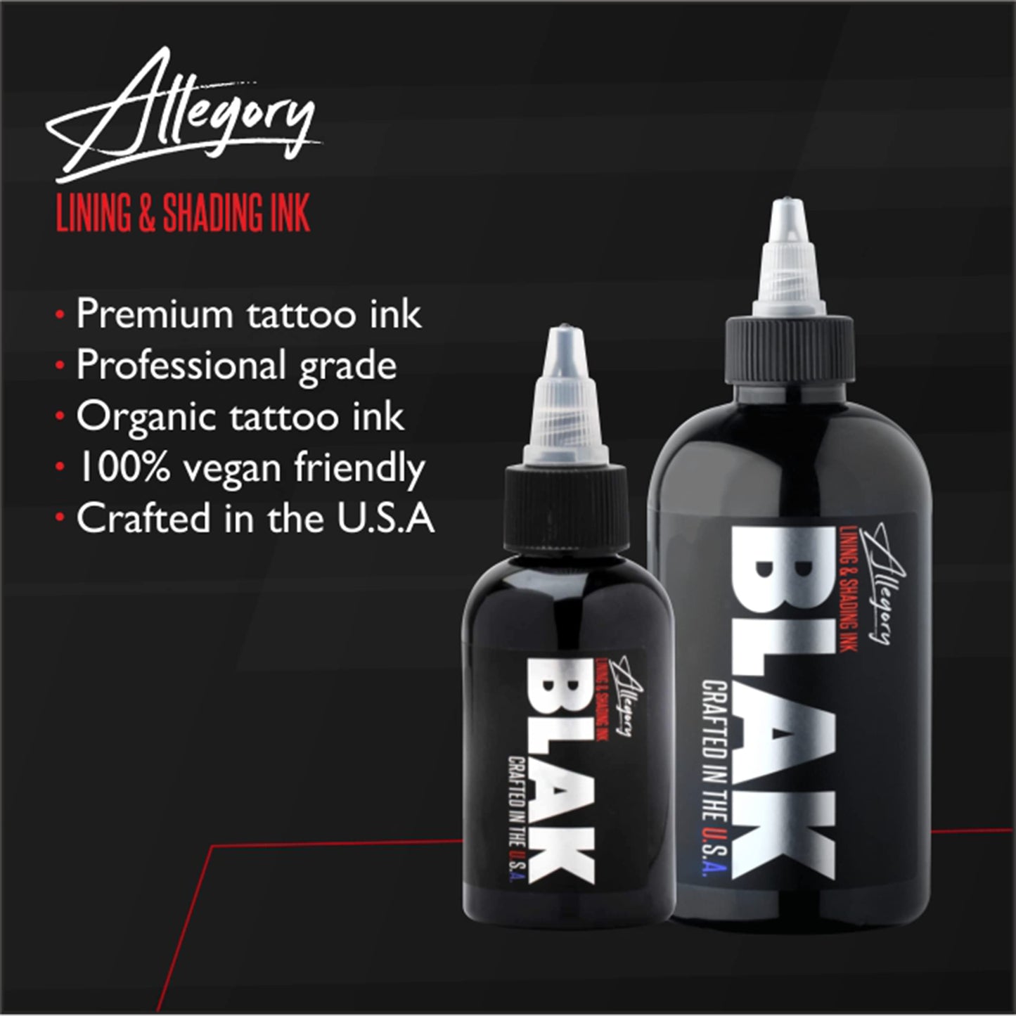 Allegory Premium Lining & Shading Tattoo Ink Black (8 oz)