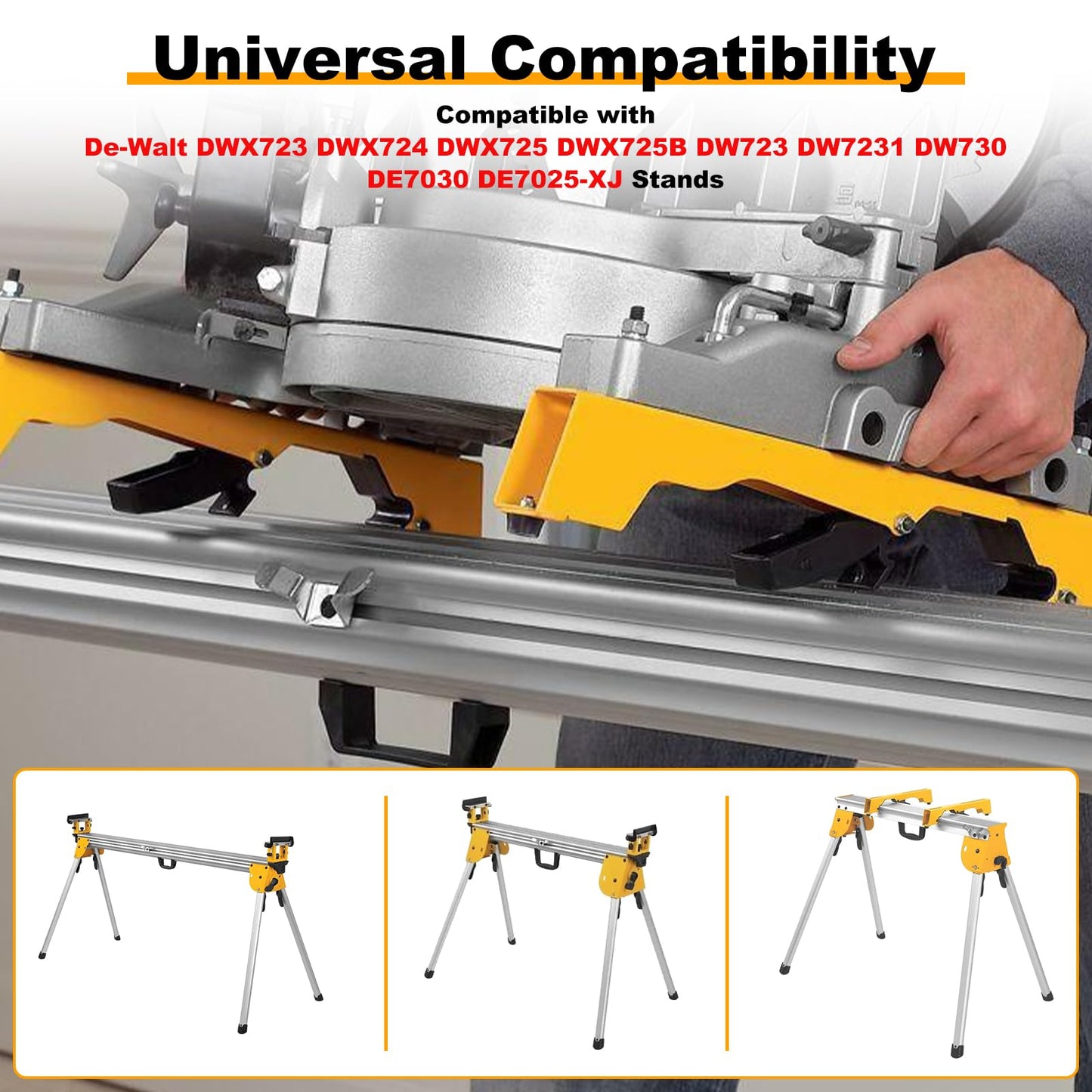 2 Pack Miter Saw Mounting Brackets, Large Heavy Duty Miter Saw Compatible with DWX723, DWX724, DWX725, DWX725B and DW723 Stands Yellow