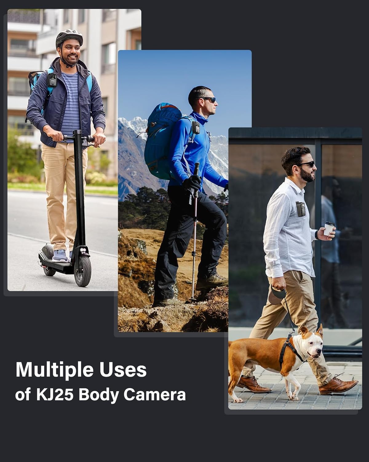 BOBLOV KJ25 1080P/48M 128GB Body Camera, with Night Vision, Police Camera, 13Hours for Video Recording, Body Cam provided Night Vision, Law Enforcement, and Pet Walking(128GB)