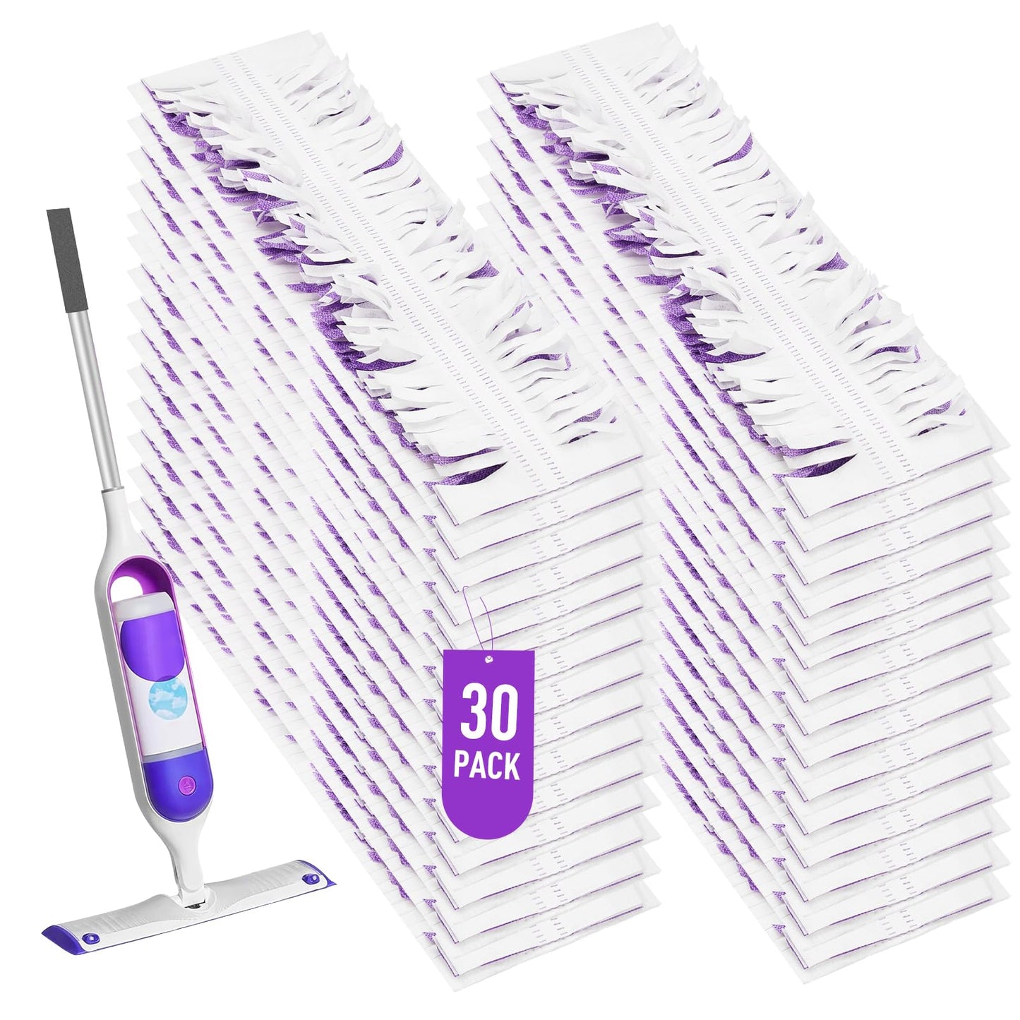 30 Pack Disposable Power Mop Pads Refilles for Swiffer PowerMop Multi-Surface Replacement Mopping Refills Pads