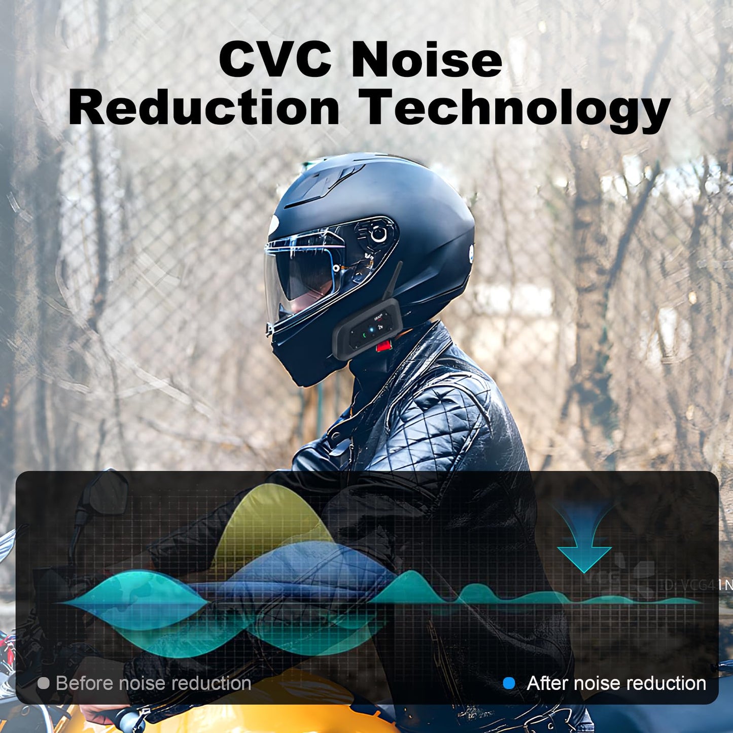 EJEAS V6 Pro Motorcycle Bluetooth Headset, Upgraded 2 Riders Intercom Helmet Communication System with Auto-Answering Call and Noise Reduction for Motorcycling Skiing and Climbing (1 Pack)