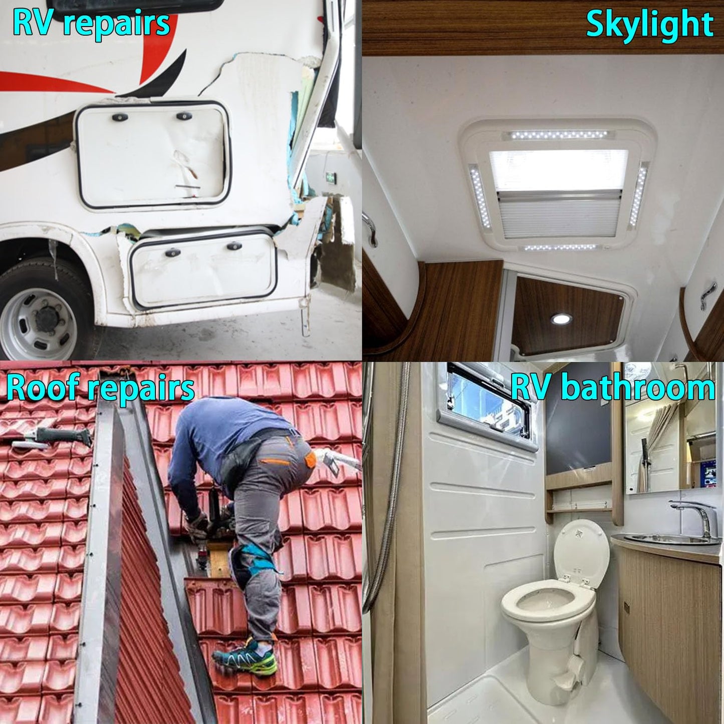 CHUANGSEED RV Roof Tape White, 6 Inch X 50 Feet, RV Sealant Tape, Roof Patch Repair Tape for Camper Roof Repair, Trailer Roof Sealant, Stop Camper Roof Leaks, UV-Resistant, Weatherproof