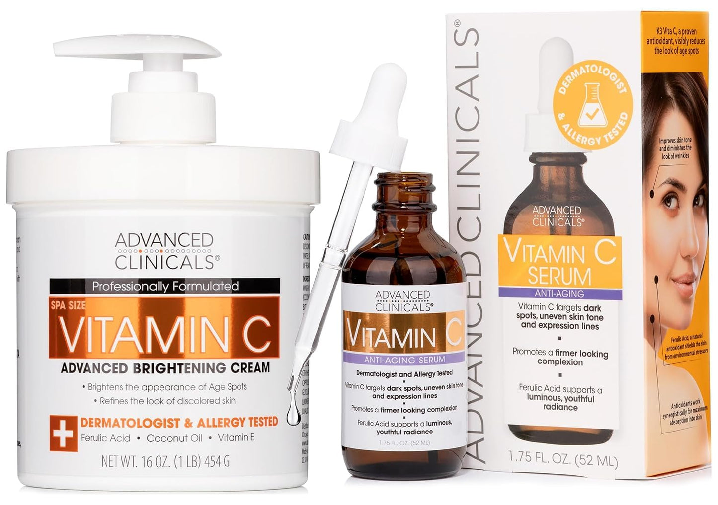 Body Care Bundle Set 2pk - Vitamin C Serum + Vitamin C Lotion