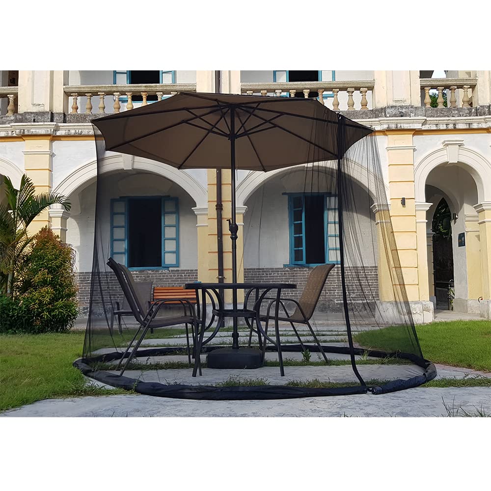 Tiimmgaal 9/10FT Mosquito Net for Patio Umbrella Outdoors Screen Polyester Hanging Tent （Mosquito Net Only）