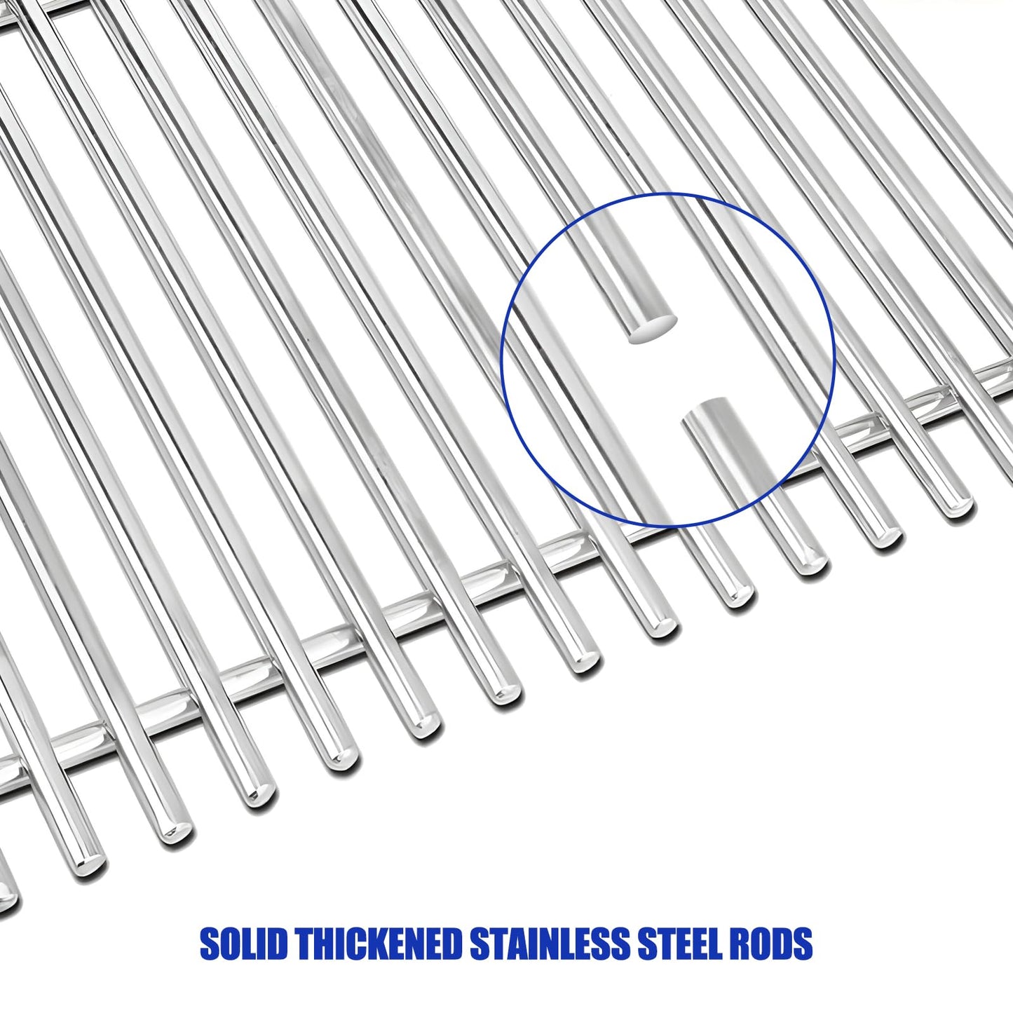 7638 Stainless Steel Grill Grates Replacement Part for Weber Spirit E-310 E-320 S-310 300 Series,Spirit II E-310 SP320 Spirit 700, Genesis Silver Gold B/C Grill Accessories, 2-Pack 17.5in Cooking Grid