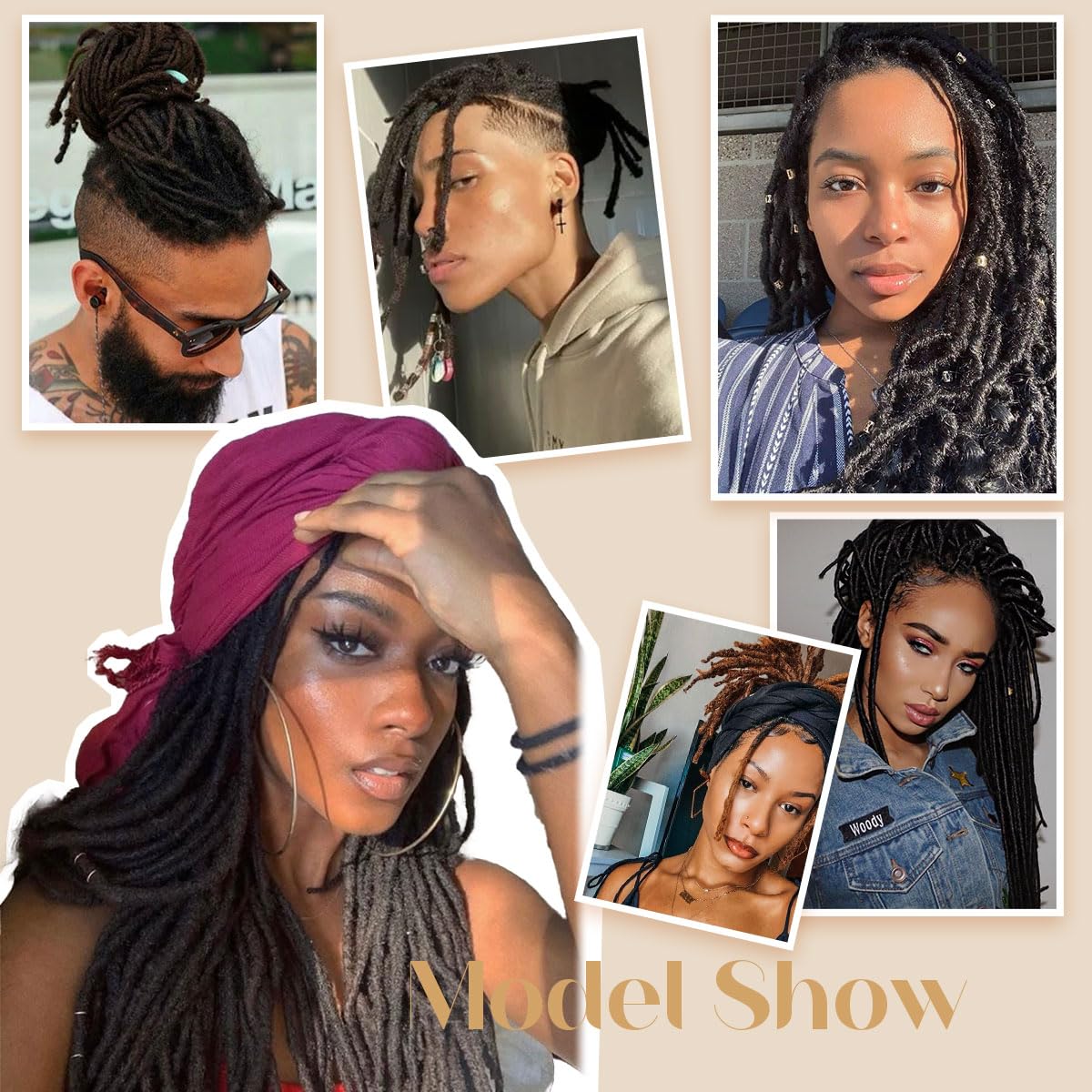 Sangtok 10 inch 40 Strands Loc Extensions Human Hair, 0.6cm Width Real Human Hair Dreadlocks Extensions for Man/Women Full Handmade Dreads Can be Dyed(1B)