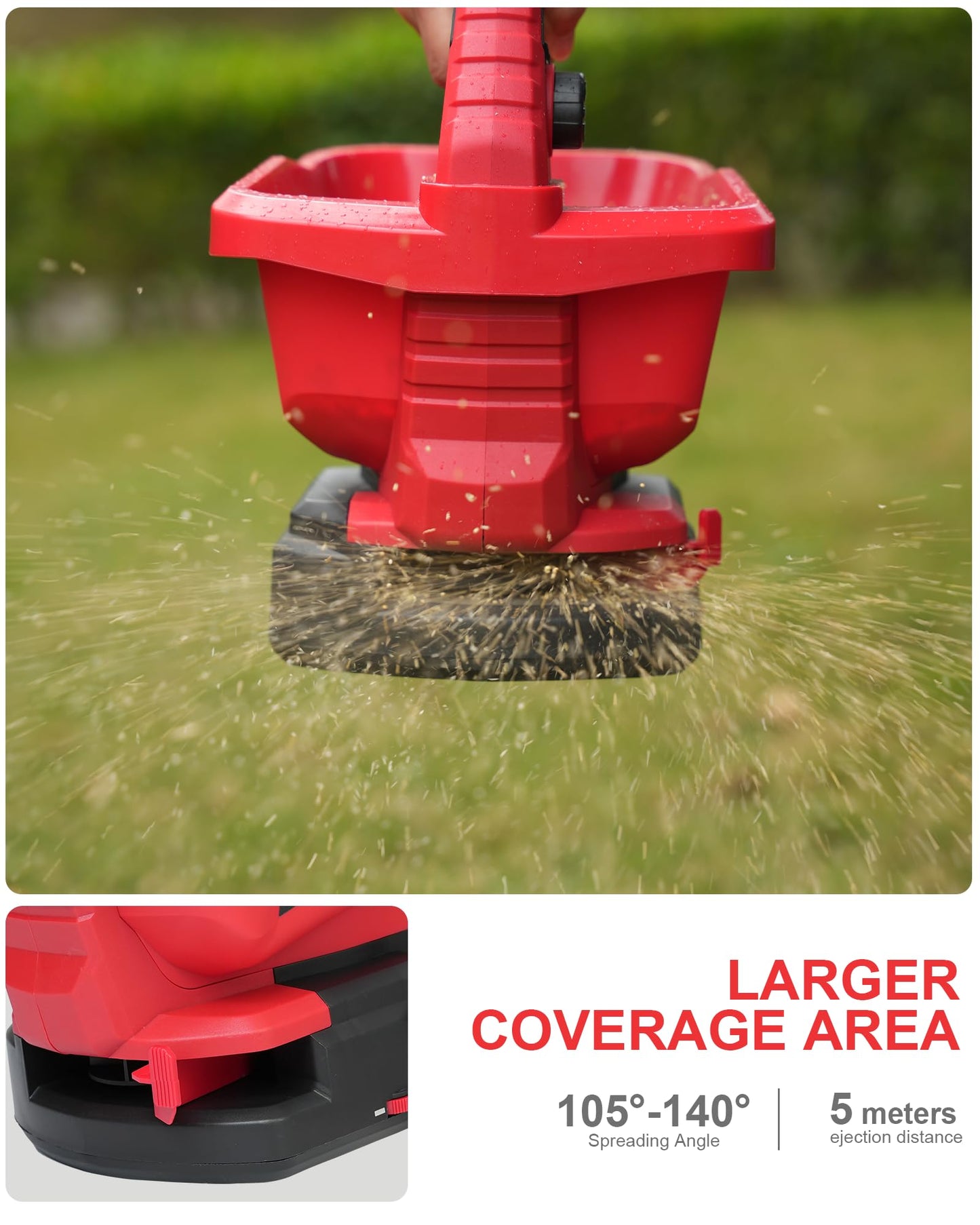 Handheld Power Seed Spreader Compatible with Milwaukee 18V Battery(Tool Only), Cordless Salt Spreader Available Year-Round, Electric Lawn Spreaders for Grass Seeds, Rock Salt, Fertilizer, Feed