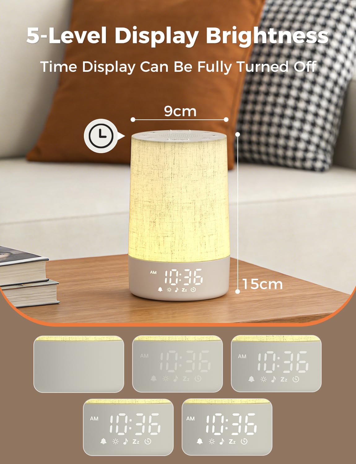 LIORQUE Sunrise Alarm Clock Wake Up Light 30 Soothing Sounds & White Noise, Digital Alarm Clock with Mains Powered for Bedroom, Adjustable 10 Brightness Levels & Night Light for Kids Adults