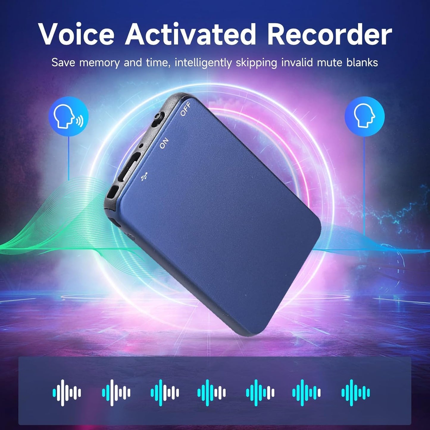 Vormooi 32GB Digital Voice Recorder - 1536KB Superior Sound Quality, Vormooi Premium Metal Voice Activated Recorder with 35Hrs Battey Time, Ideal for Interview Class Lecture Meeting (32GB)