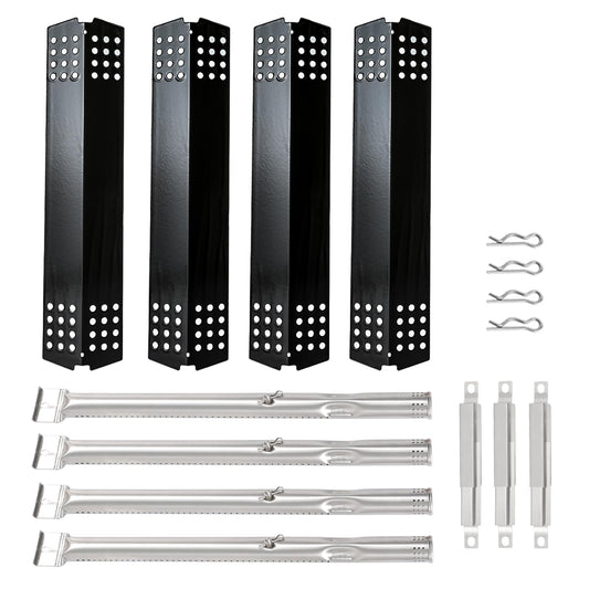 BBQSAVIOR PC16 BBQ Replacement Parts for Master Chef G45306, G45307, G45308, G45309, G45311 Grill Models, 4 Heat Shields, 4 Burner Tubes and 3 Crossover Tubes