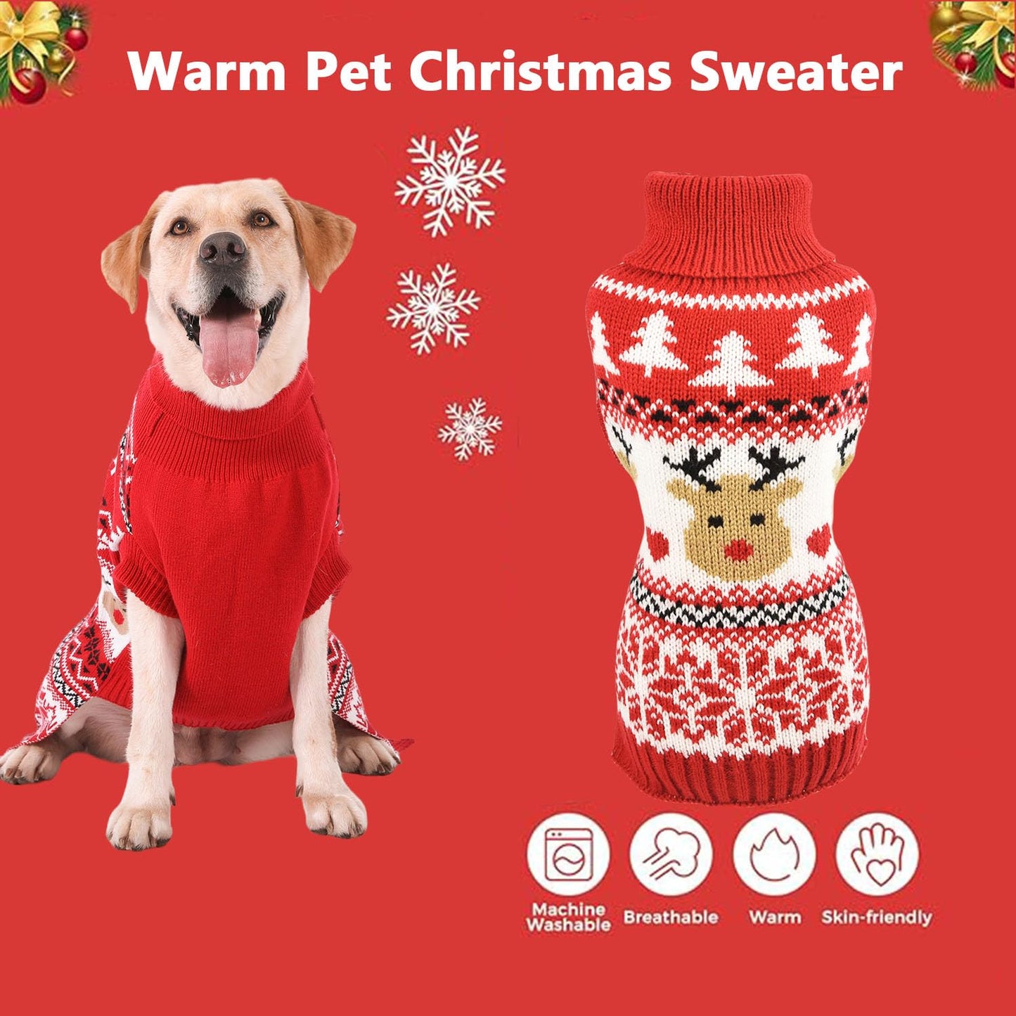 MuYaoPet Family Matching Dog and Owner Clothes Outfits,Christmas Pet Cat Sweater Costume for Small Medium Extra Large Dogs/Women/Men-Dog and Owner Matching Sweaters Separately(Only for Pet, Pet 4XL)