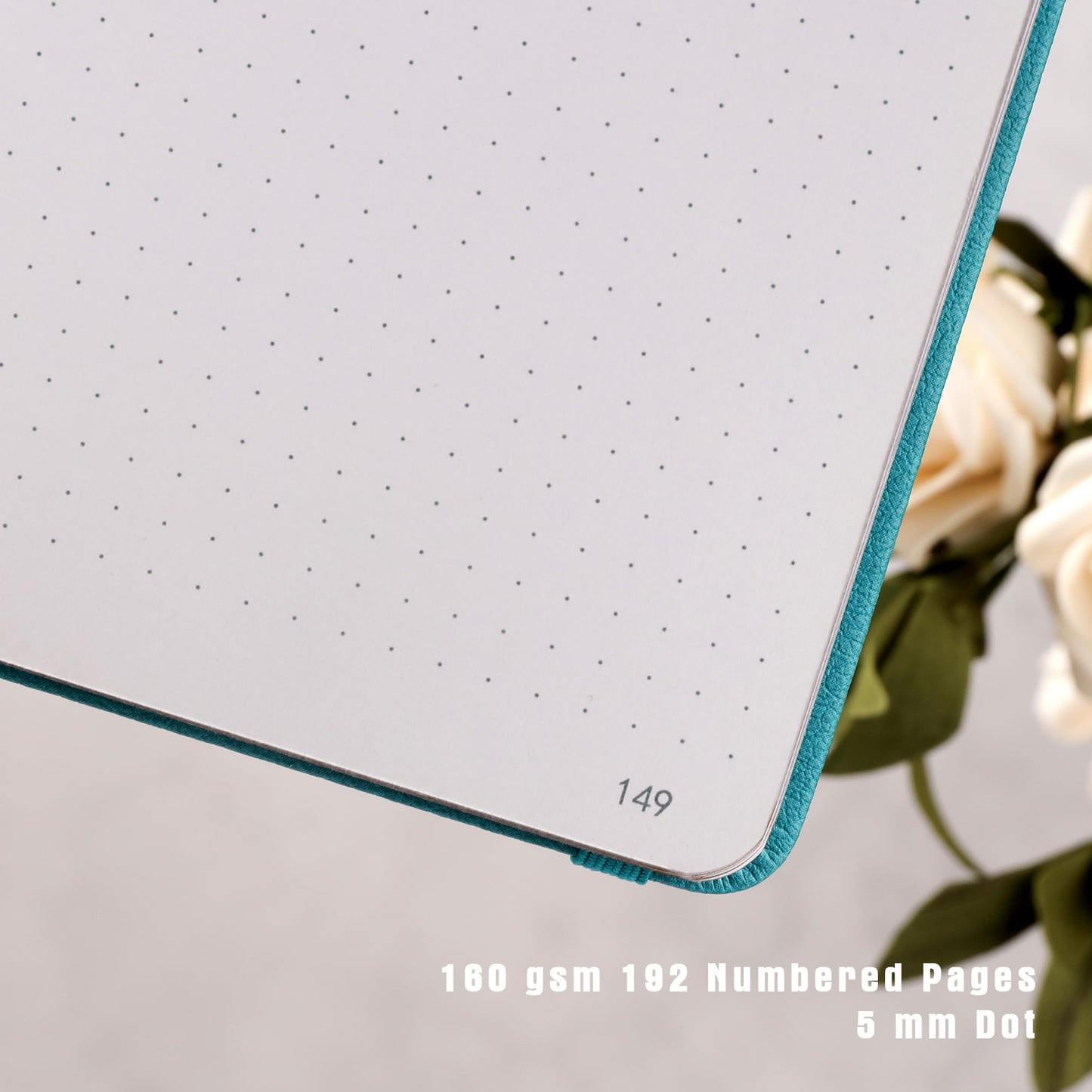 TIEFOSSI Dot Journal, Vintage Journal Notebook for Women Men, 160 GSM 192 Premium Pages, A5 Hardcover Journaling Notebooks Gift, for Travel Office Daily Writing Teal2