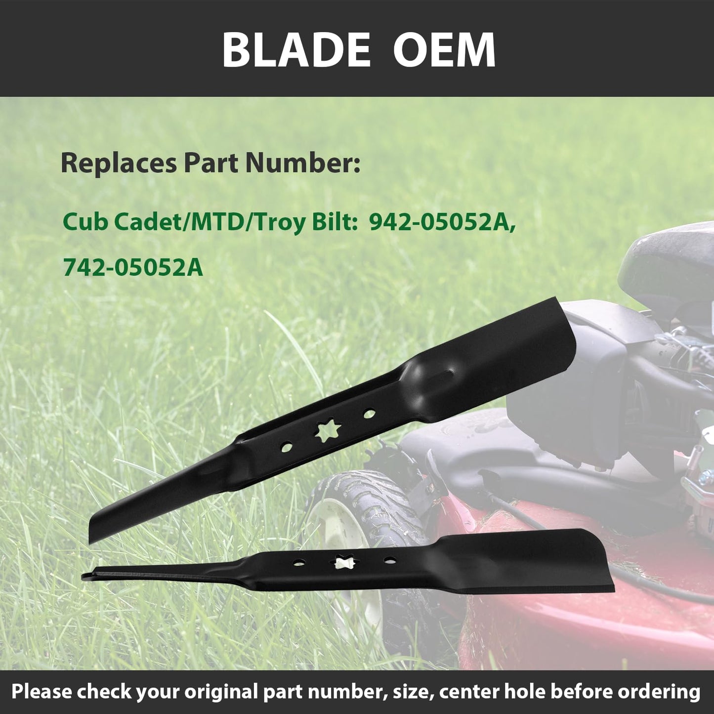 942-05052A Lawn Mower Medium Lift Blade Set Replace MTD/Cub Cadet/Troy-Bilt 742-05052A for S50 XT1 GT50 LT50 XT2 G8200 G8300 ZS6700 Z550 T260 KH 50” Deck Lawnmower (3 Pack)