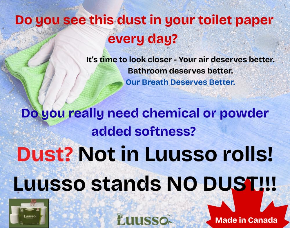 Luusso 100% Bamboo Toilet Paper(Made in Canada), 12 XL Size Triple Rolls (36 Regular), 3-Ply, 180 Sheets, 11 cm x 10.1 cm