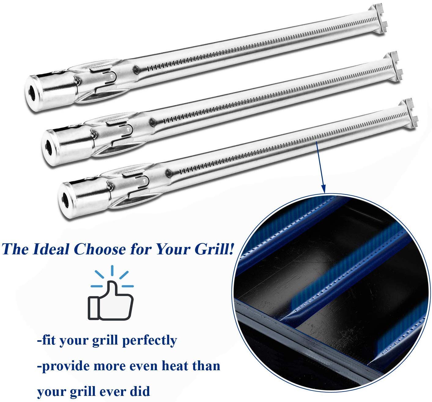 Utheer 62752 19.5" Grill Burner for Weber Genesis E/S-310, 320, 330 Gas Grills (2011-2016with Front Burner Knobs), NOT Compatible with Genesis II 310/340