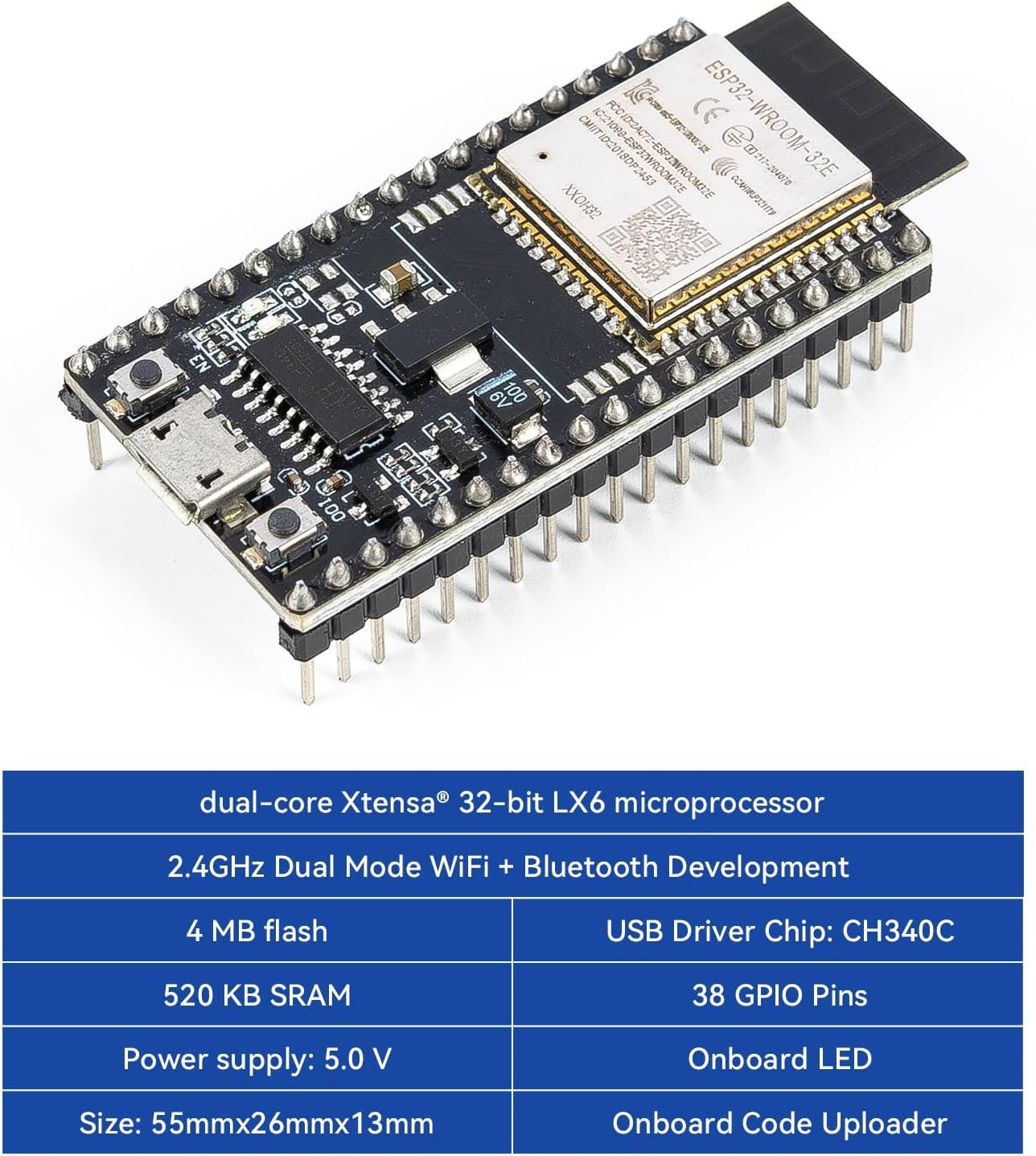 SunFounder ESP32 Ultimate Starter Kit (Compatiple with Arduino) Pinout Board with ESP32CAM, WiFi, Python C Scratch, Video Courses, IoT for Beginners Engineers, ESP32-WROOM-32E Board & Battery Included